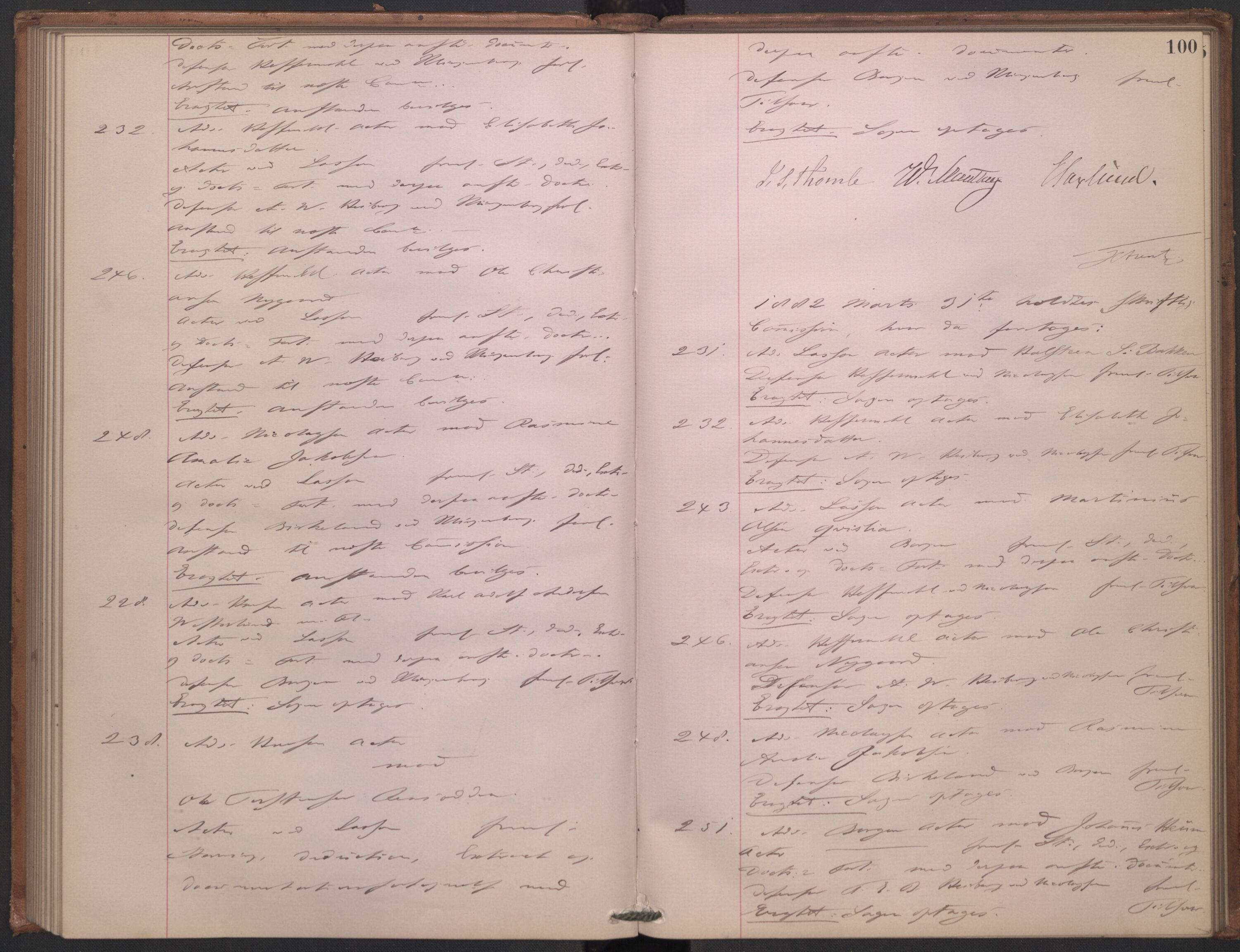 Høyesterett, AV/RA-S-1002/E/Ef/L0014: Protokoll over saker som gikk til skriftlig behandling, 1879-1884, s. 99b-100a