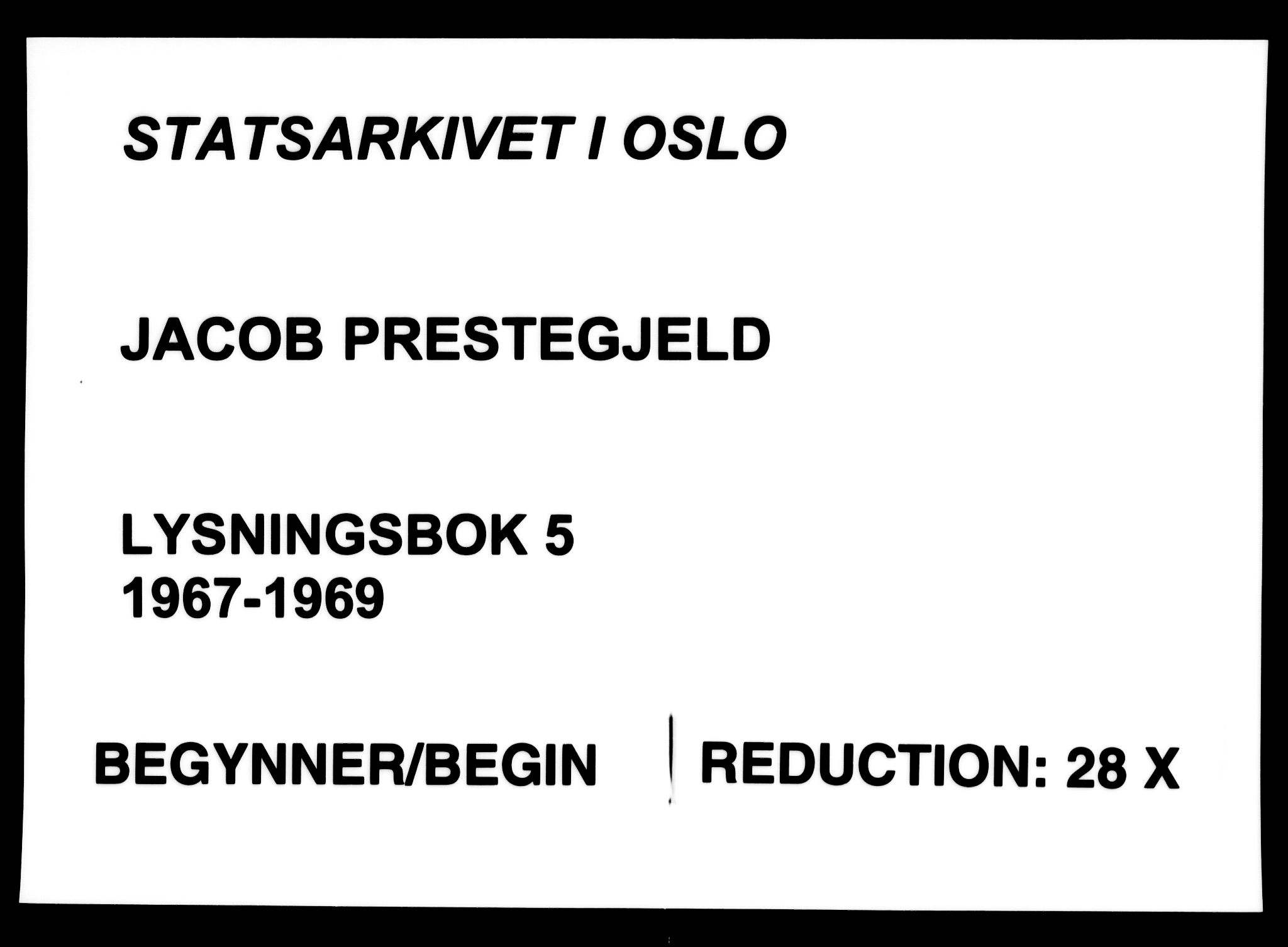 Jakob prestekontor Kirkebøker, SAO/A-10850/H/Ha/L0005: Lysningsprotokoll nr. 5, 1967-1969