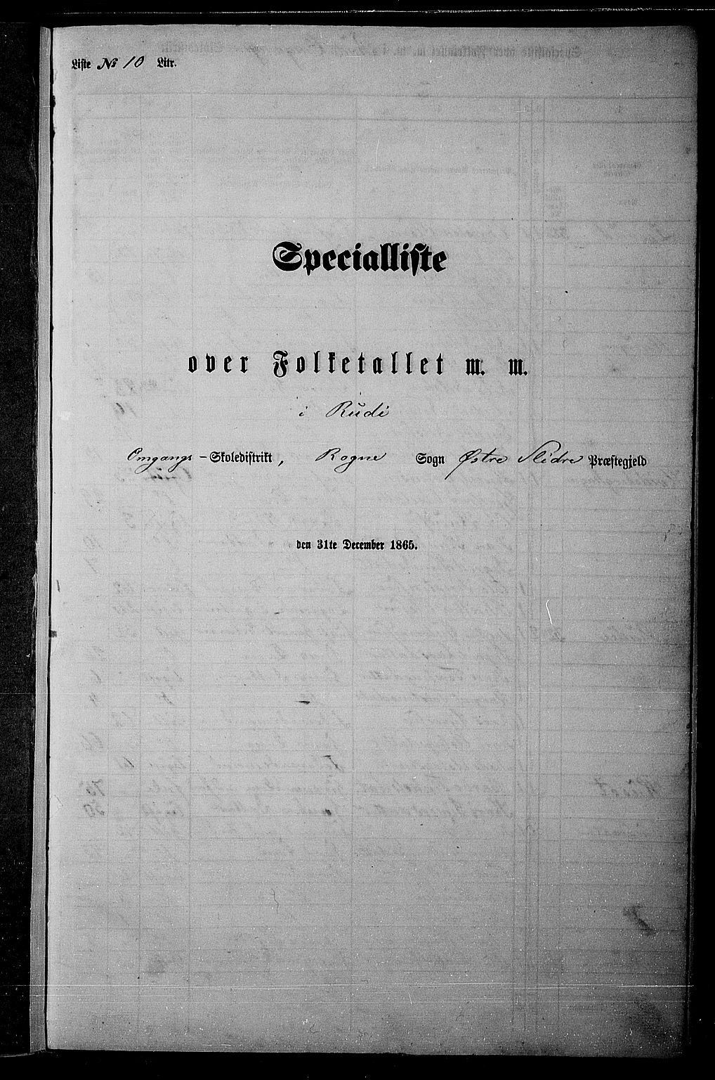 RA, Folketelling 1865 for 0544P Øystre Slidre prestegjeld, 1865, s. 115