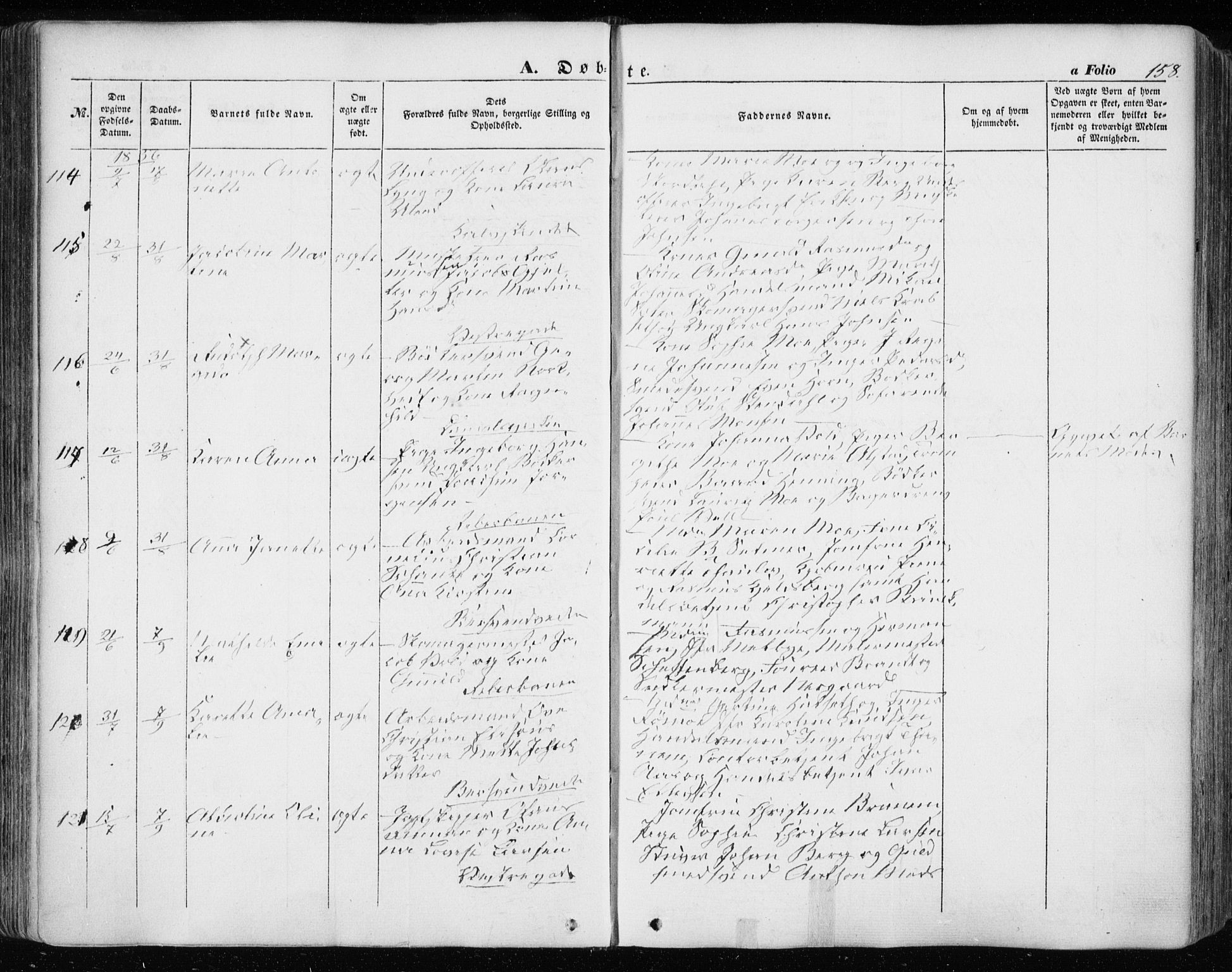 Ministerialprotokoller, klokkerbøker og fødselsregistre - Sør-Trøndelag, SAT/A-1456/601/L0051: Ministerialbok nr. 601A19, 1848-1857, s. 158