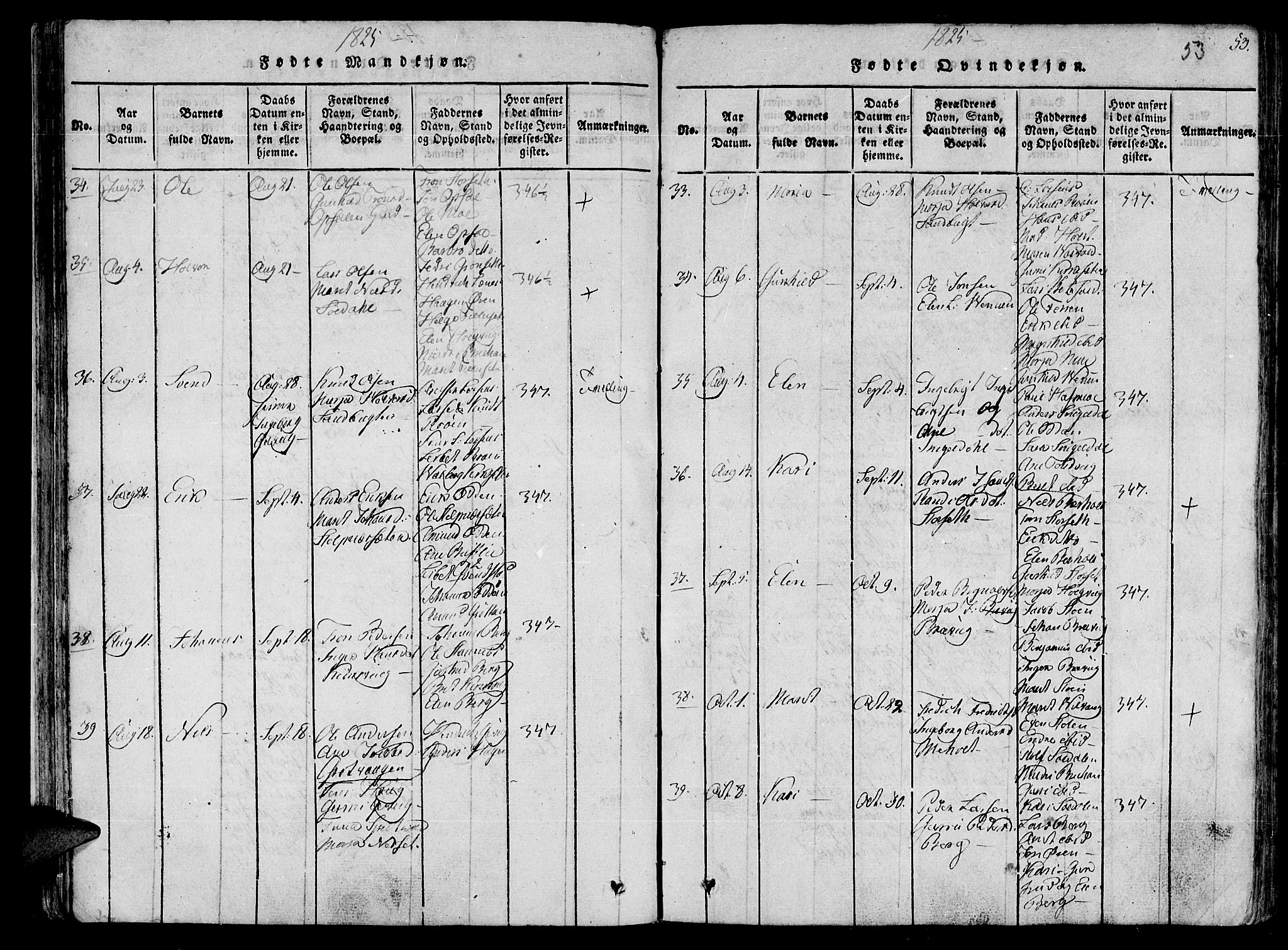 Ministerialprotokoller, klokkerbøker og fødselsregistre - Sør-Trøndelag, SAT/A-1456/630/L0491: Ministerialbok nr. 630A04, 1818-1830, s. 53
