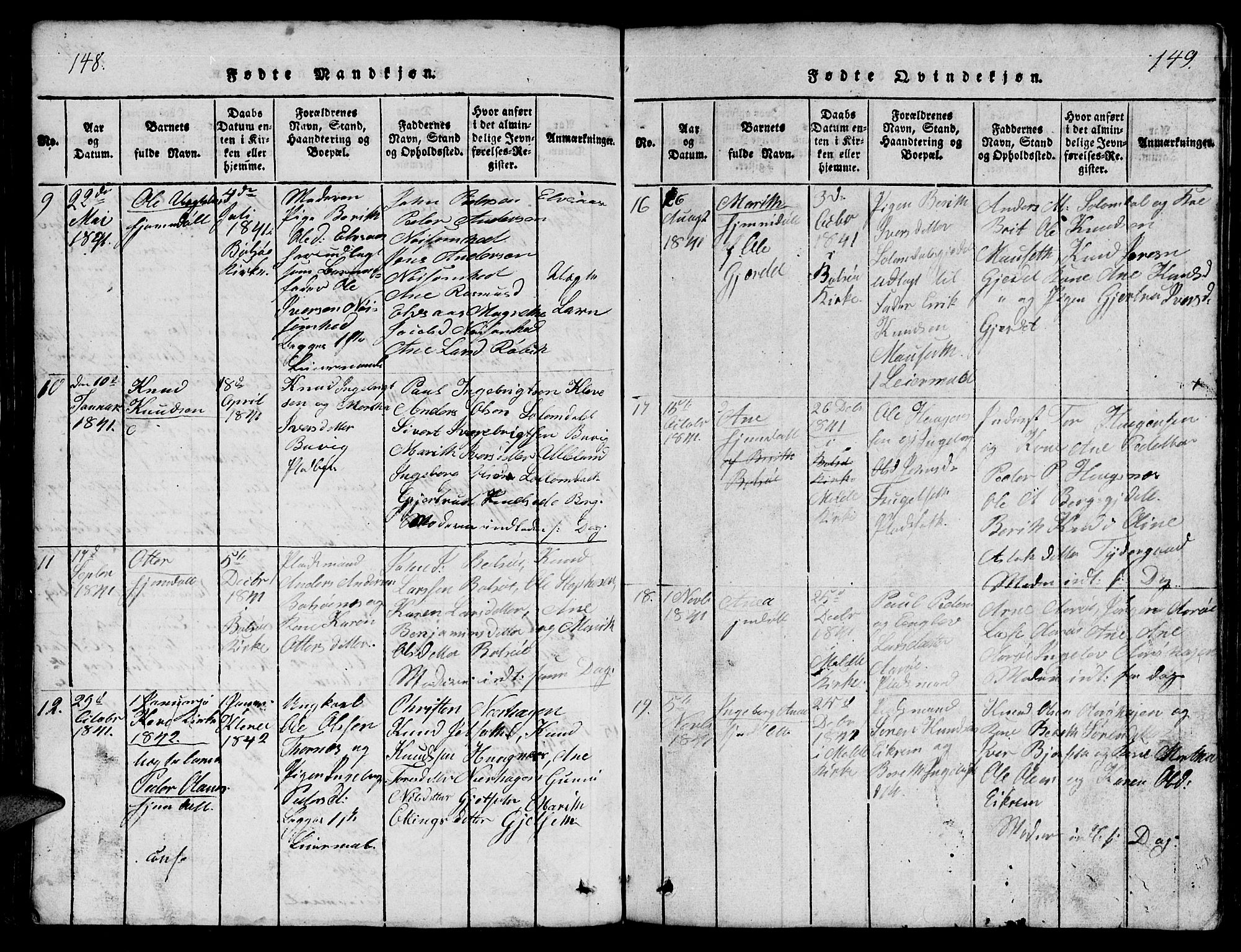 Ministerialprotokoller, klokkerbøker og fødselsregistre - Møre og Romsdal, AV/SAT-A-1454/555/L0665: Klokkerbok nr. 555C01, 1818-1868, s. 148-149