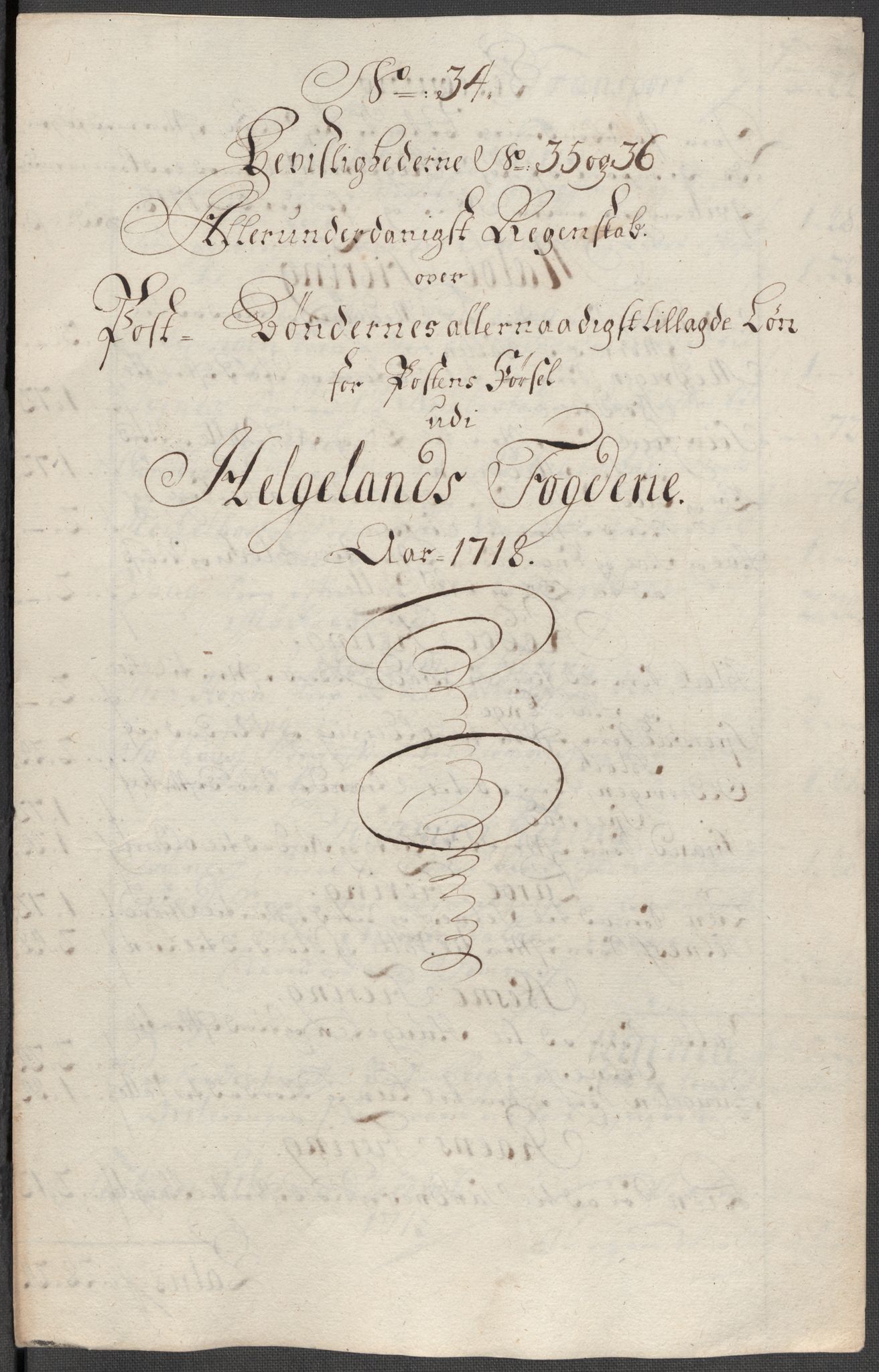 Rentekammeret inntil 1814, Reviderte regnskaper, Fogderegnskap, RA/EA-4092/R65/L4516: Fogderegnskap Helgeland, 1718, s. 252