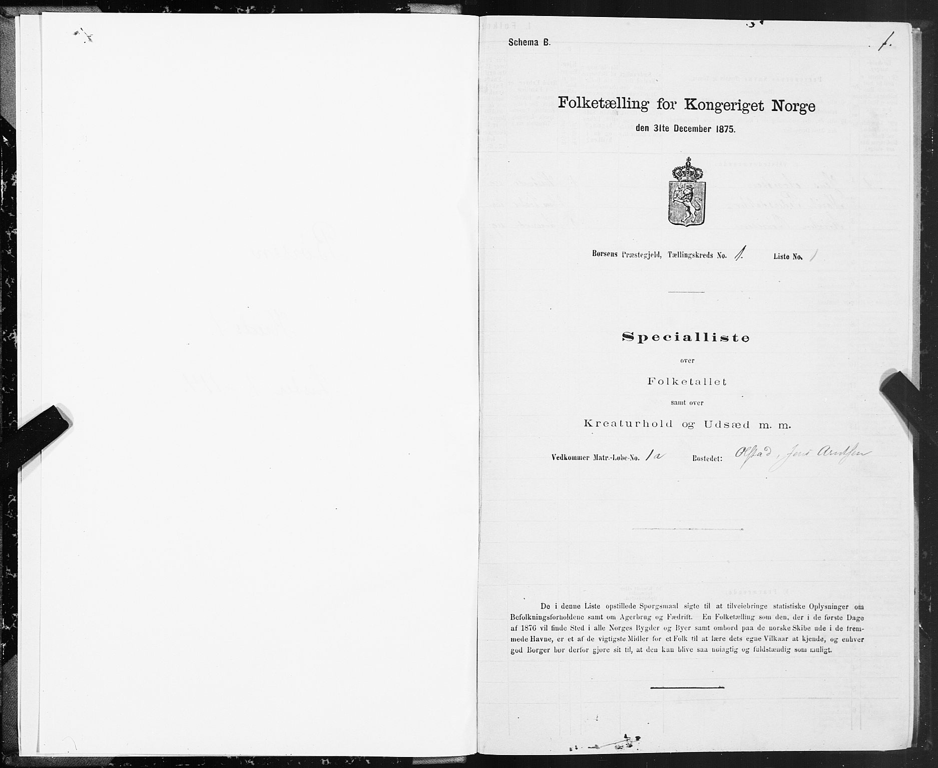 SAT, Folketelling 1875 for 1658P Børsa prestegjeld, 1875, s. 1001