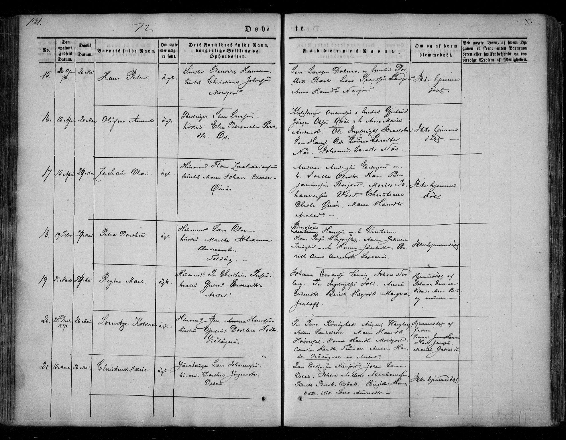 Ministerialprotokoller, klokkerbøker og fødselsregistre - Nordland, AV/SAT-A-1459/846/L0644: Ministerialbok nr. 846A02, 1837-1872, s. 131