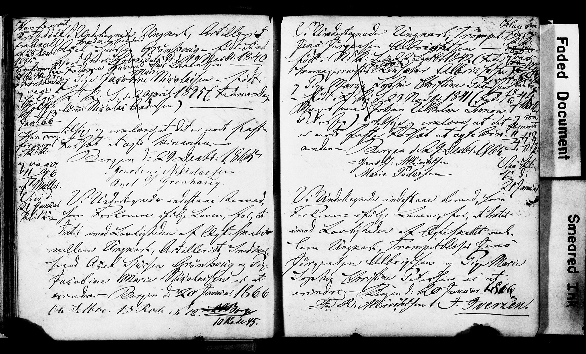 Korskirken sokneprestembete, SAB/A-76101: Forlovererklæringer nr. II.5.3, 1865-1871, s. 21