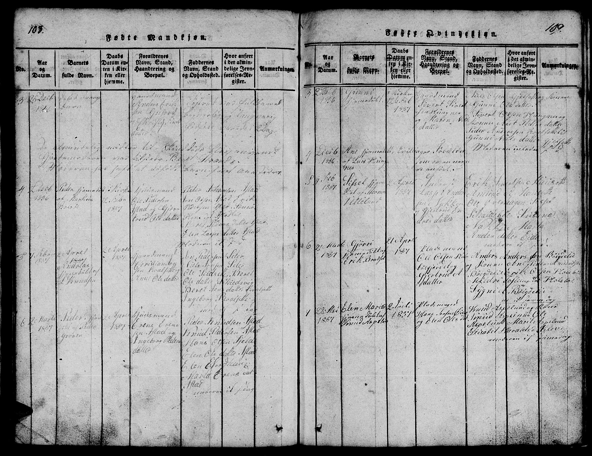 Ministerialprotokoller, klokkerbøker og fødselsregistre - Møre og Romsdal, AV/SAT-A-1454/557/L0683: Klokkerbok nr. 557C01, 1818-1862, s. 108-109