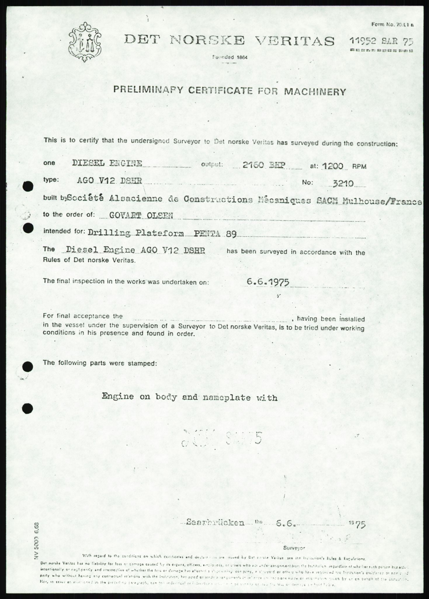 Justisdepartementet, Granskningskommisjonen ved Alexander Kielland-ulykken 27.3.1980, AV/RA-S-1165/D/L0025: I Det norske Veritas (Doku.liste + I6, I12, I18-I20, I29, I32-I33, I35, I37-I39, I42)/J Department of Energy (J11)/M Lloyds Register(M6, M8-M10)/T (T2-T3/ U Stabilitet (U1-U2)/V Forankring (V1-V3), 1980-1981, s. 56