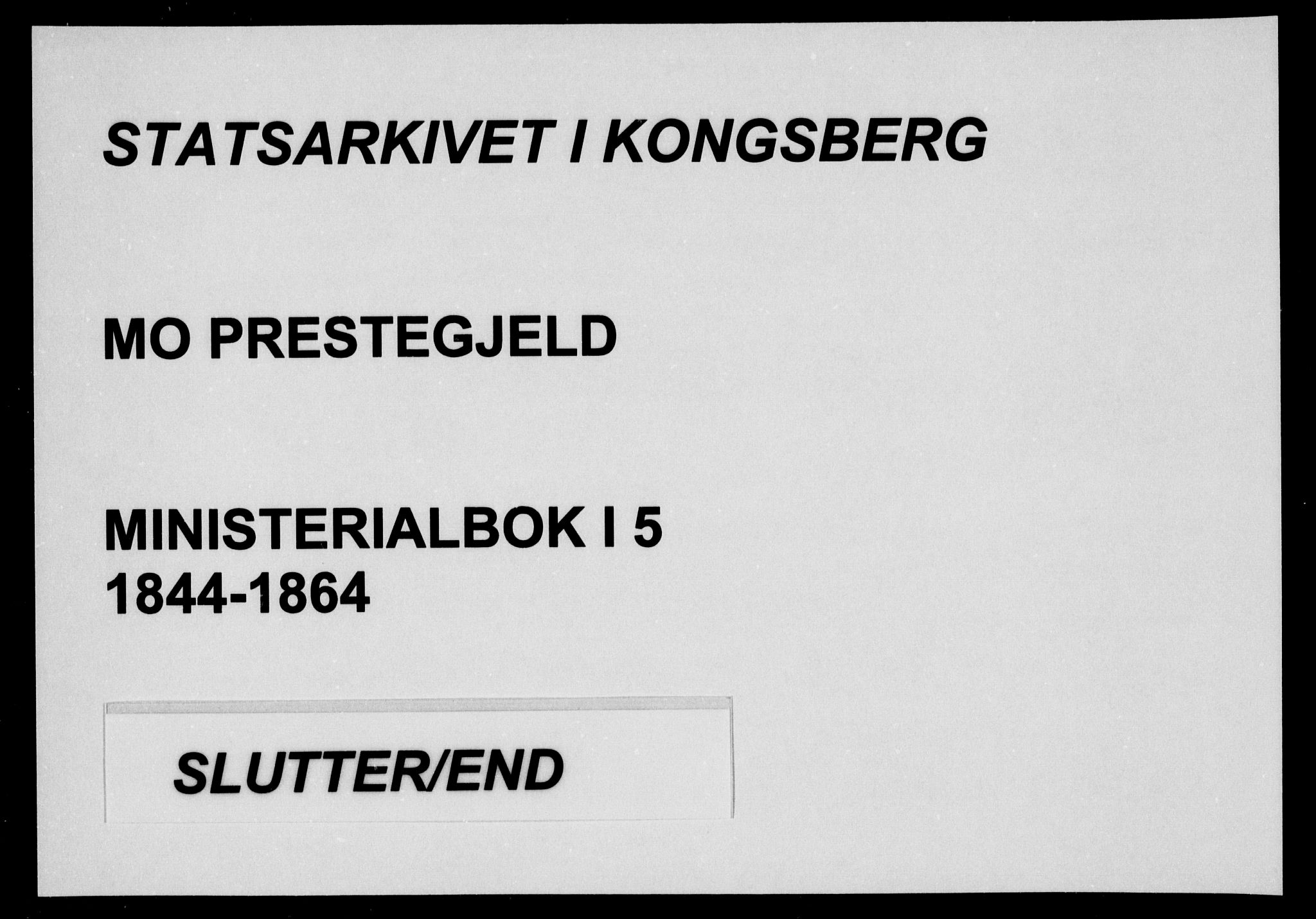 Mo kirkebøker, AV/SAKO-A-286/F/Fa/L0005: Ministerialbok nr. I 5, 1844-1864