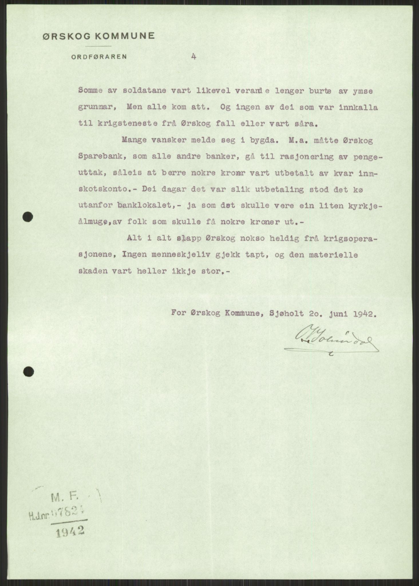 Forsvaret, Forsvarets krigshistoriske avdeling, AV/RA-RAFA-2017/Y/Ya/L0015: II-C-11-31 - Fylkesmenn.  Rapporter om krigsbegivenhetene 1940., 1940, s. 851