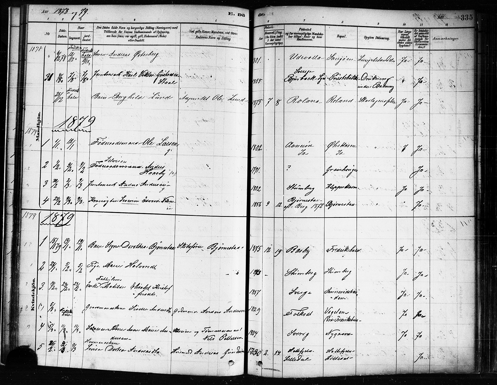 Idd prestekontor Kirkebøker, AV/SAO-A-10911/F/Fc/L0006b: Ministerialbok nr. III 6B, 1878-1903, s. 335