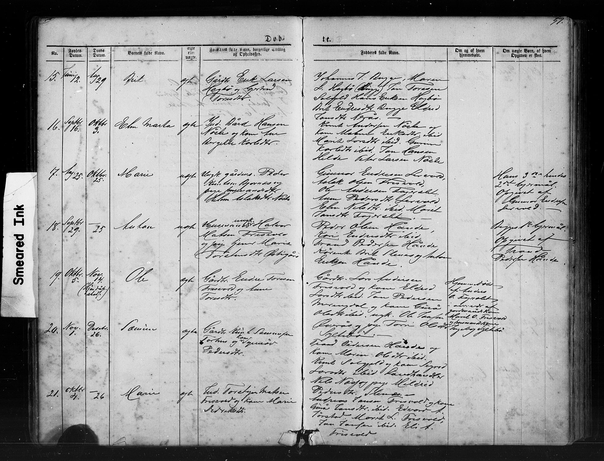 Ministerialprotokoller, klokkerbøker og fødselsregistre - Møre og Romsdal, AV/SAT-A-1454/552/L0638: Klokkerbok nr. 552C01, 1867-1902, s. 51