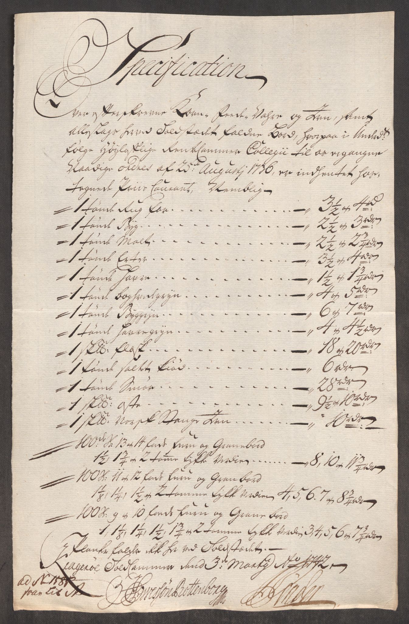 Rentekammeret inntil 1814, Realistisk ordnet avdeling, RA/EA-4070/Oe/L0002: [Ø1]: Priskuranter, 1740-1744, s. 530