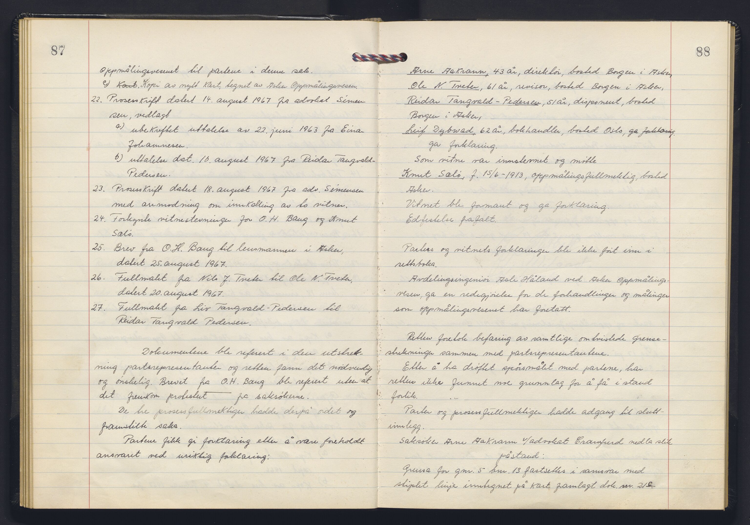 Akershus og Oslo jordskifterett, AV/SAO-A-10121/F/Fa/L0038: Forhandlingsprotokoll, 1966-1971, s. 87-88