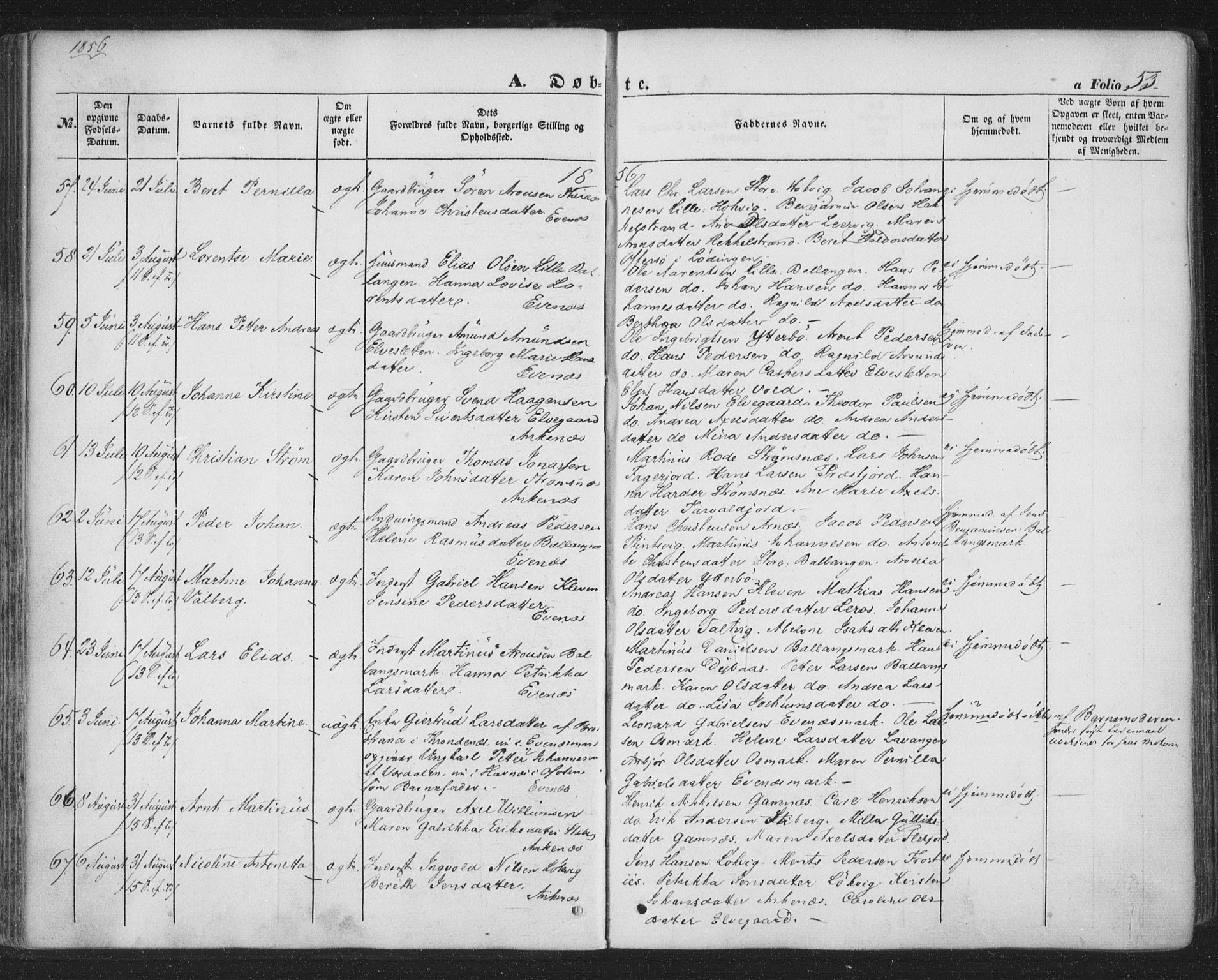 Ministerialprotokoller, klokkerbøker og fødselsregistre - Nordland, AV/SAT-A-1459/863/L0895: Ministerialbok nr. 863A07, 1851-1860, s. 53