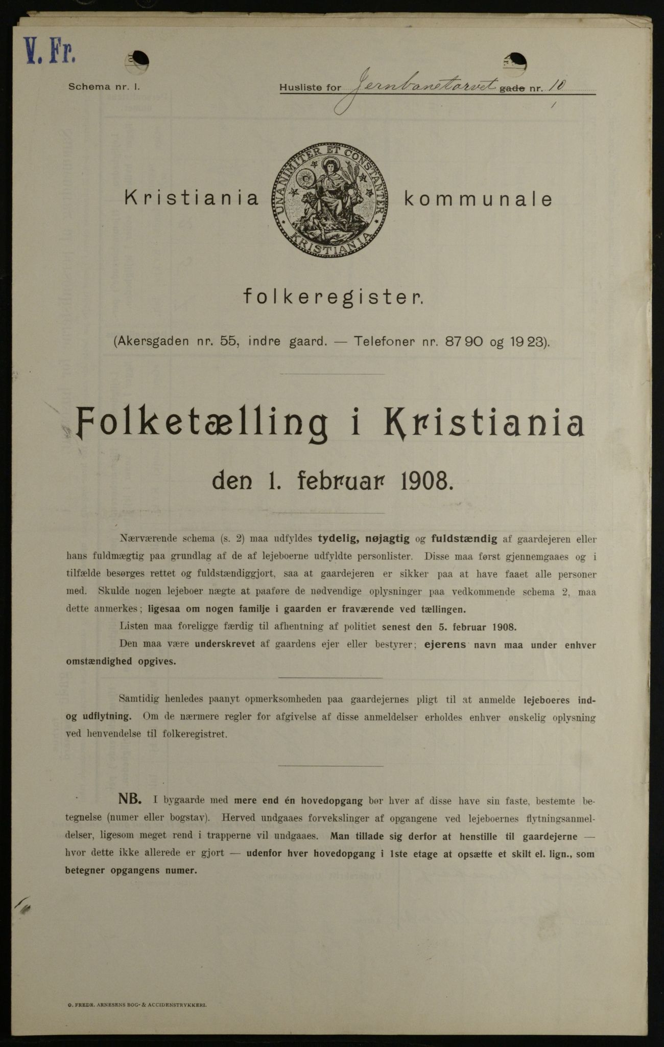 OBA, Kommunal folketelling 1.2.1908 for Kristiania kjøpstad, 1908, s. 41949