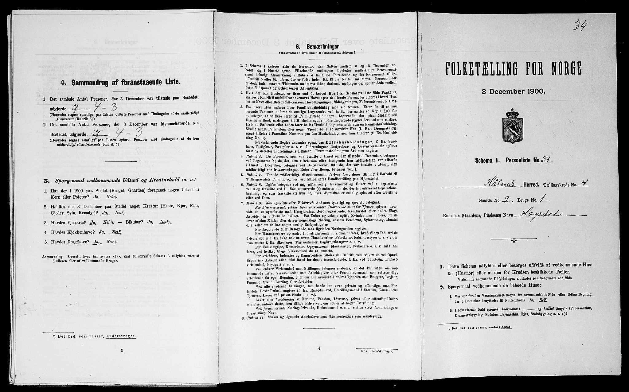 SAST, Folketelling 1900 for 1124 Haaland herred, 1900, s. 663