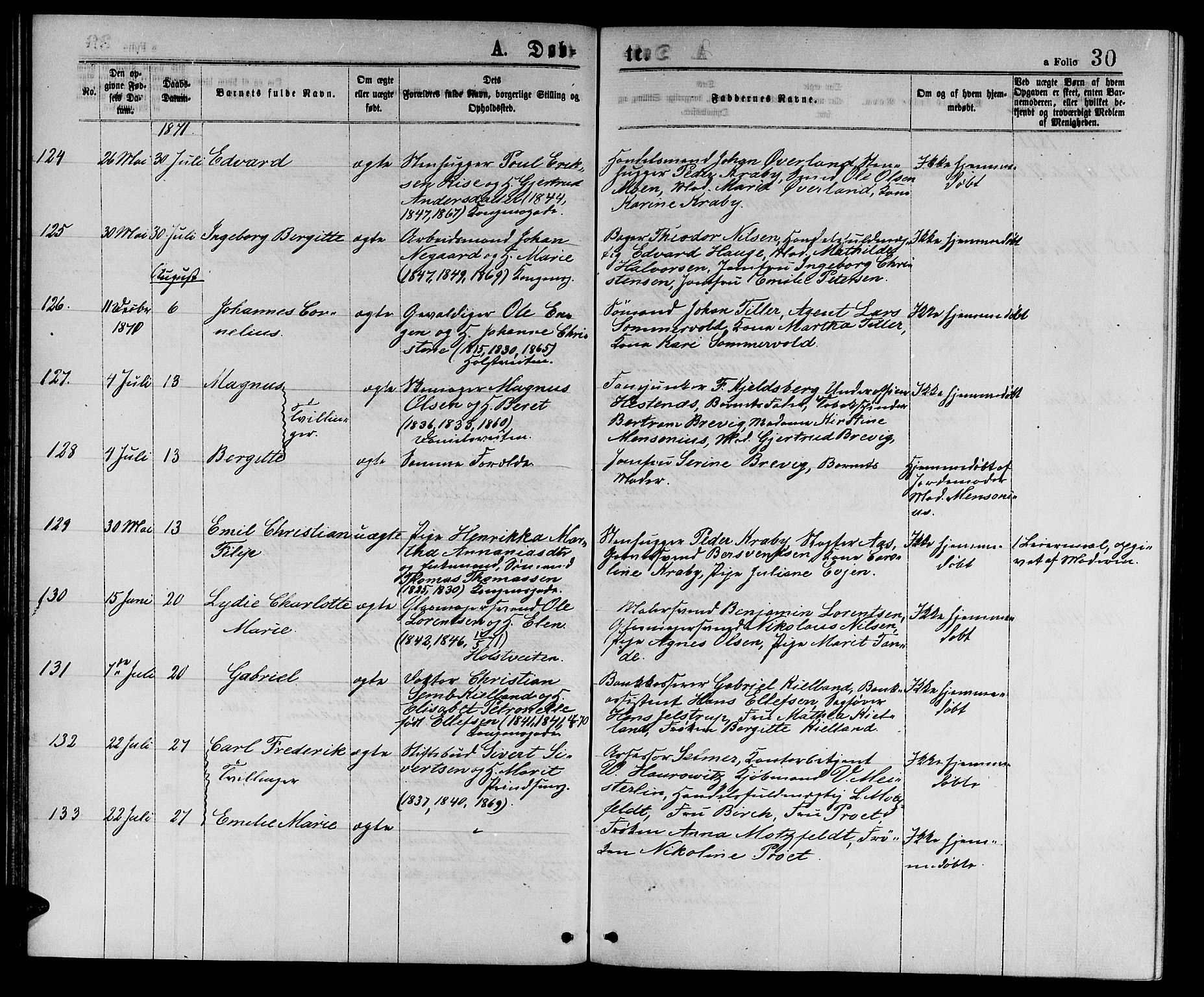 Ministerialprotokoller, klokkerbøker og fødselsregistre - Sør-Trøndelag, AV/SAT-A-1456/601/L0088: Klokkerbok nr. 601C06, 1870-1878, s. 30