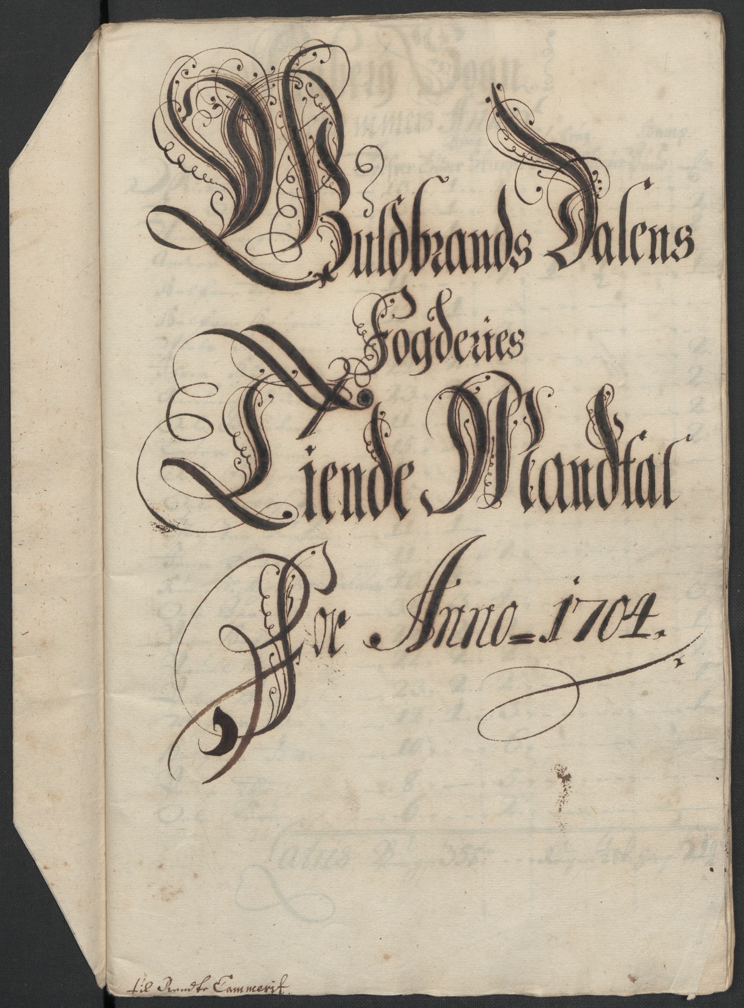 Rentekammeret inntil 1814, Reviderte regnskaper, Fogderegnskap, RA/EA-4092/R17/L1177: Fogderegnskap Gudbrandsdal, 1704, s. 73