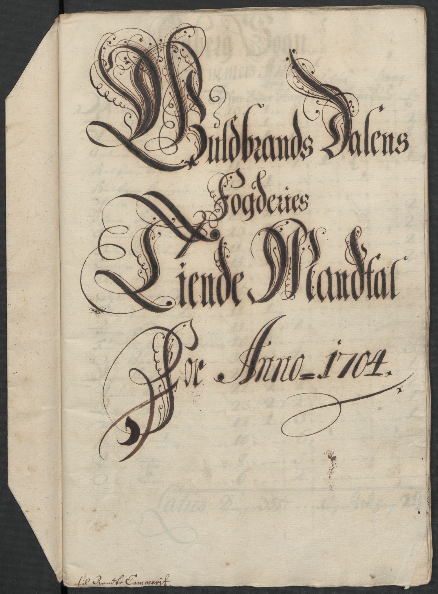 Rentekammeret inntil 1814, Reviderte regnskaper, Fogderegnskap, AV/RA-EA-4092/R17/L1177: Fogderegnskap Gudbrandsdal, 1704, s. 73