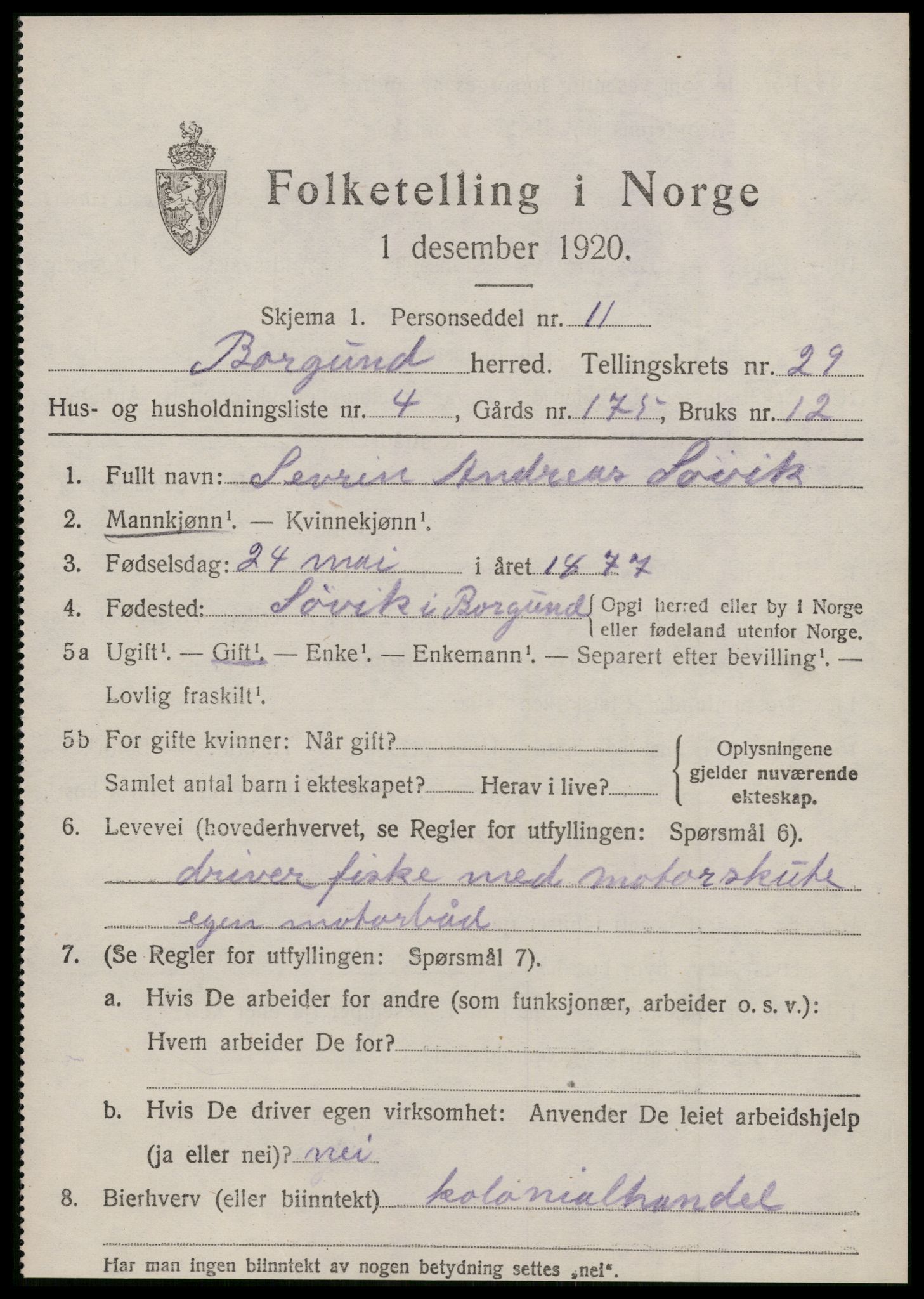 SAT, Folketelling 1920 for 1531 Borgund herred, 1920, s. 18696