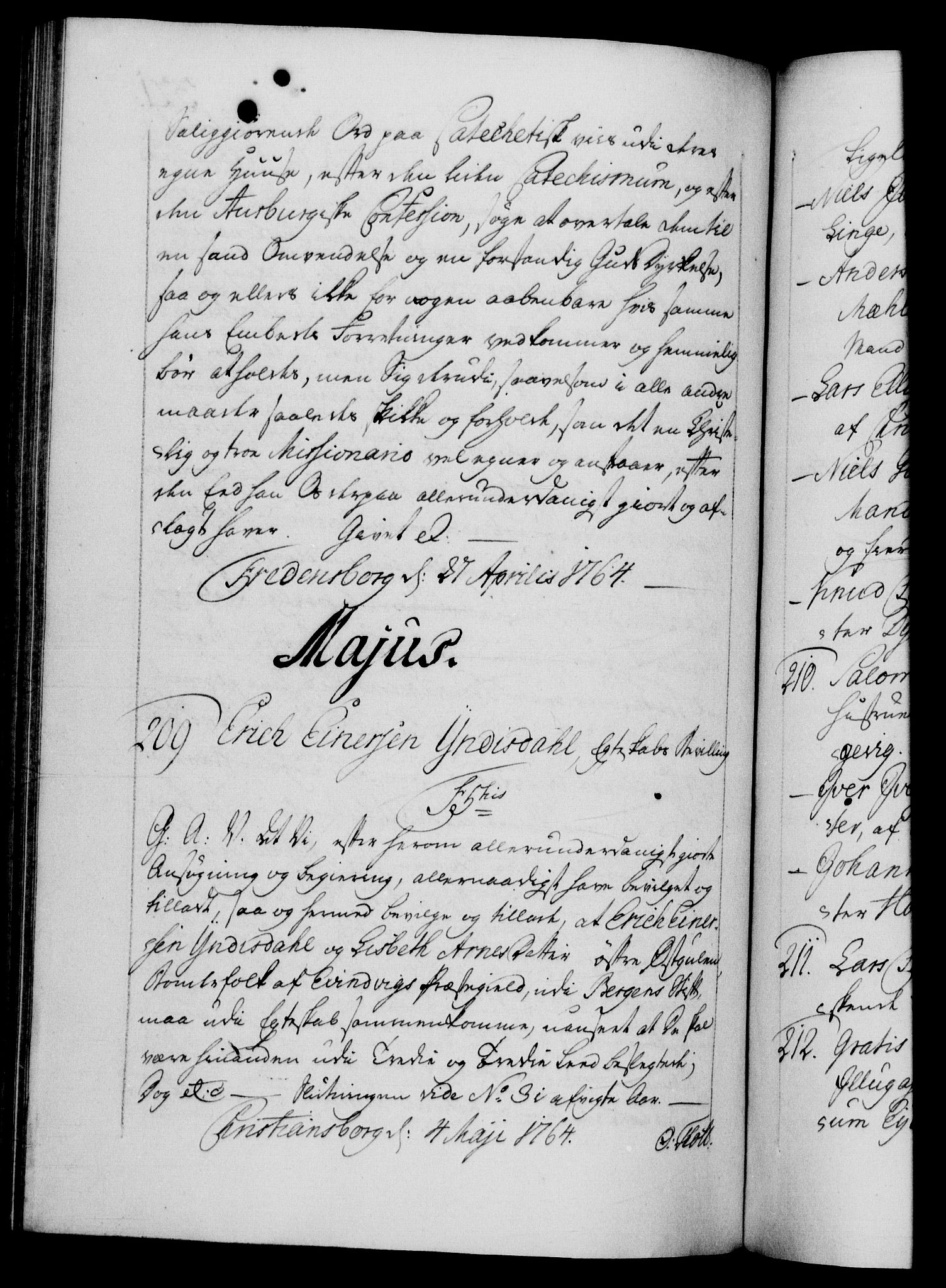 Danske Kanselli 1572-1799, AV/RA-EA-3023/F/Fc/Fca/Fcaa/L0042: Norske registre, 1763-1766, s. 321b