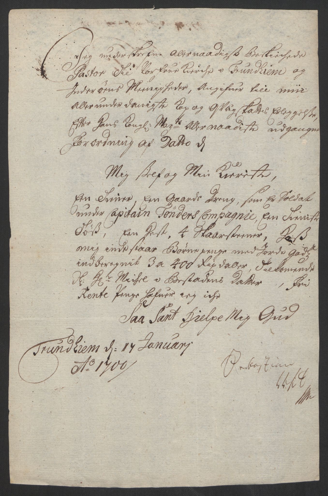 Rentekammeret inntil 1814, Reviderte regnskaper, Byregnskaper, RA/EA-4066/R/Rs/L0507: [S3] Kontribusjonsregnskap, 1699-1711, s. 85