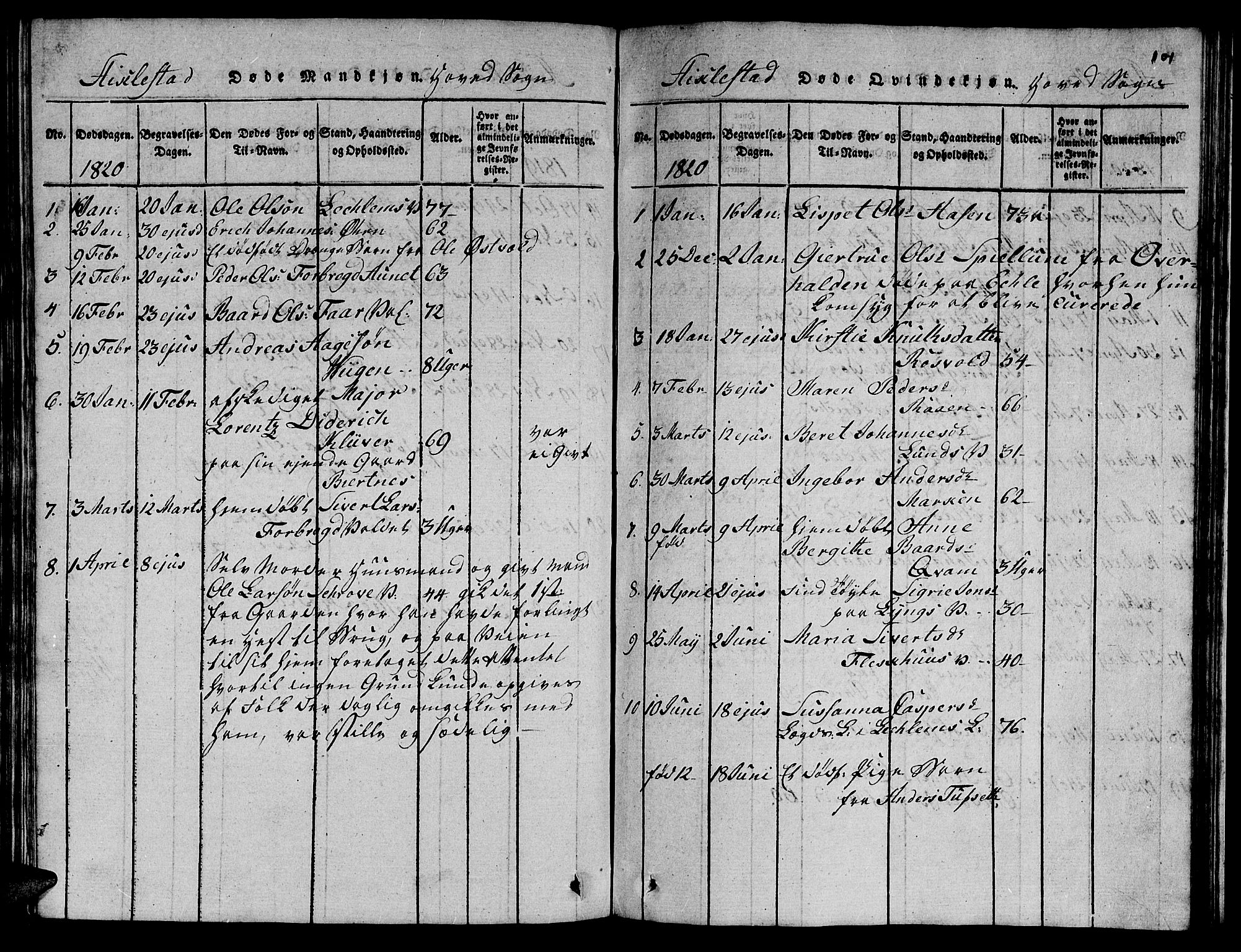 Ministerialprotokoller, klokkerbøker og fødselsregistre - Nord-Trøndelag, AV/SAT-A-1458/723/L0251: Klokkerbok nr. 723C01 /1, 1816-1831, s. 101