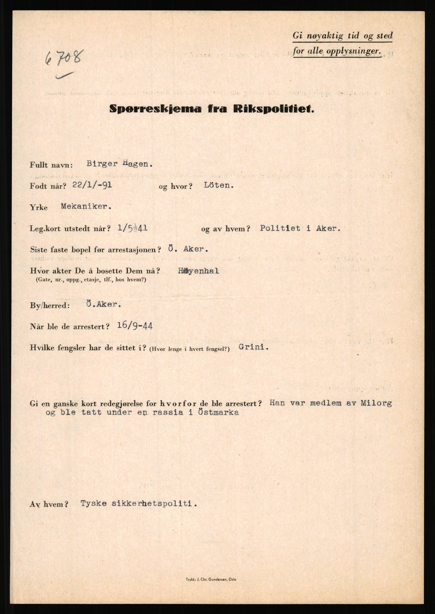 Rikspolitisjefen, AV/RA-S-1560/L/L0005: Gidske, Peder Martin -  Hansell, Georg, 1940-1945, s. 824