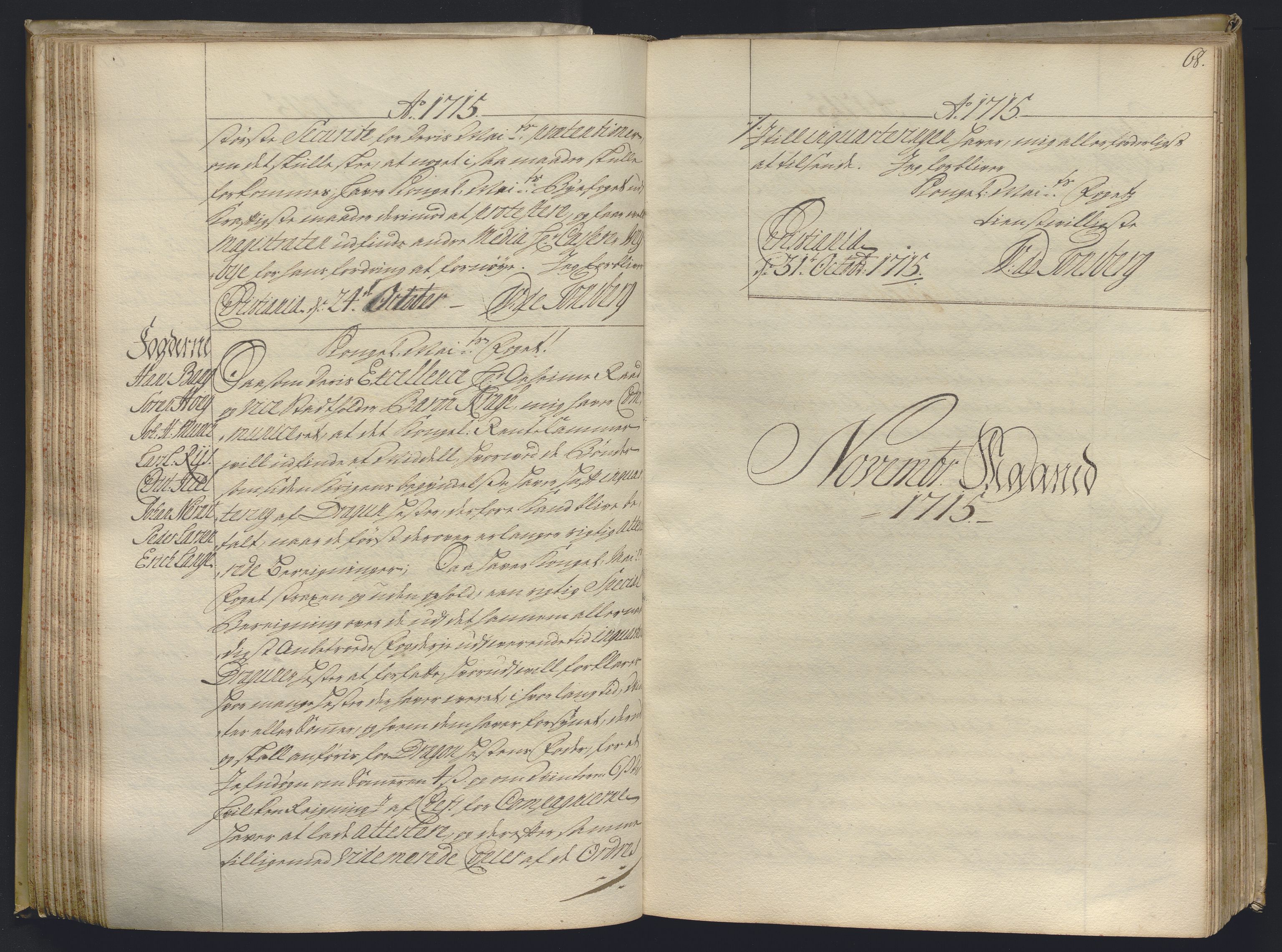 Kristiania stiftamt, AV/SAO-A-10386/B/Ba/L0004: Kopibok, 1715-1717, s. 67b-68a