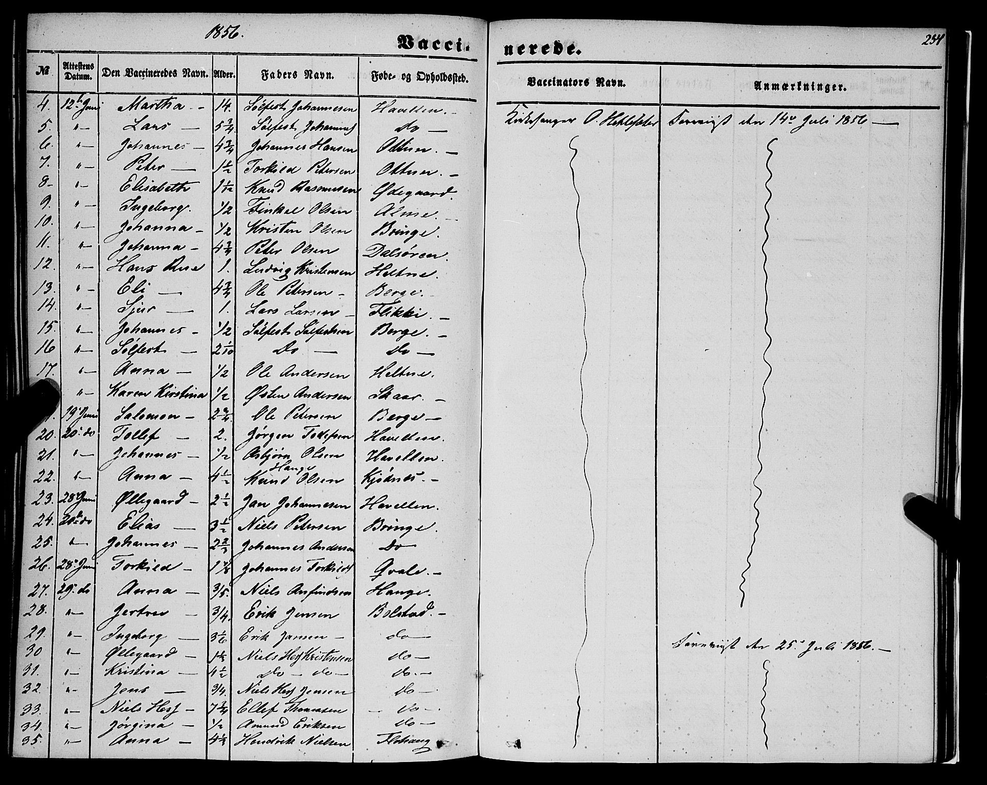 Luster sokneprestembete, AV/SAB-A-81101/H/Haa/Haaa/L0007: Ministerialbok nr. A 7, 1849-1859, s. 254