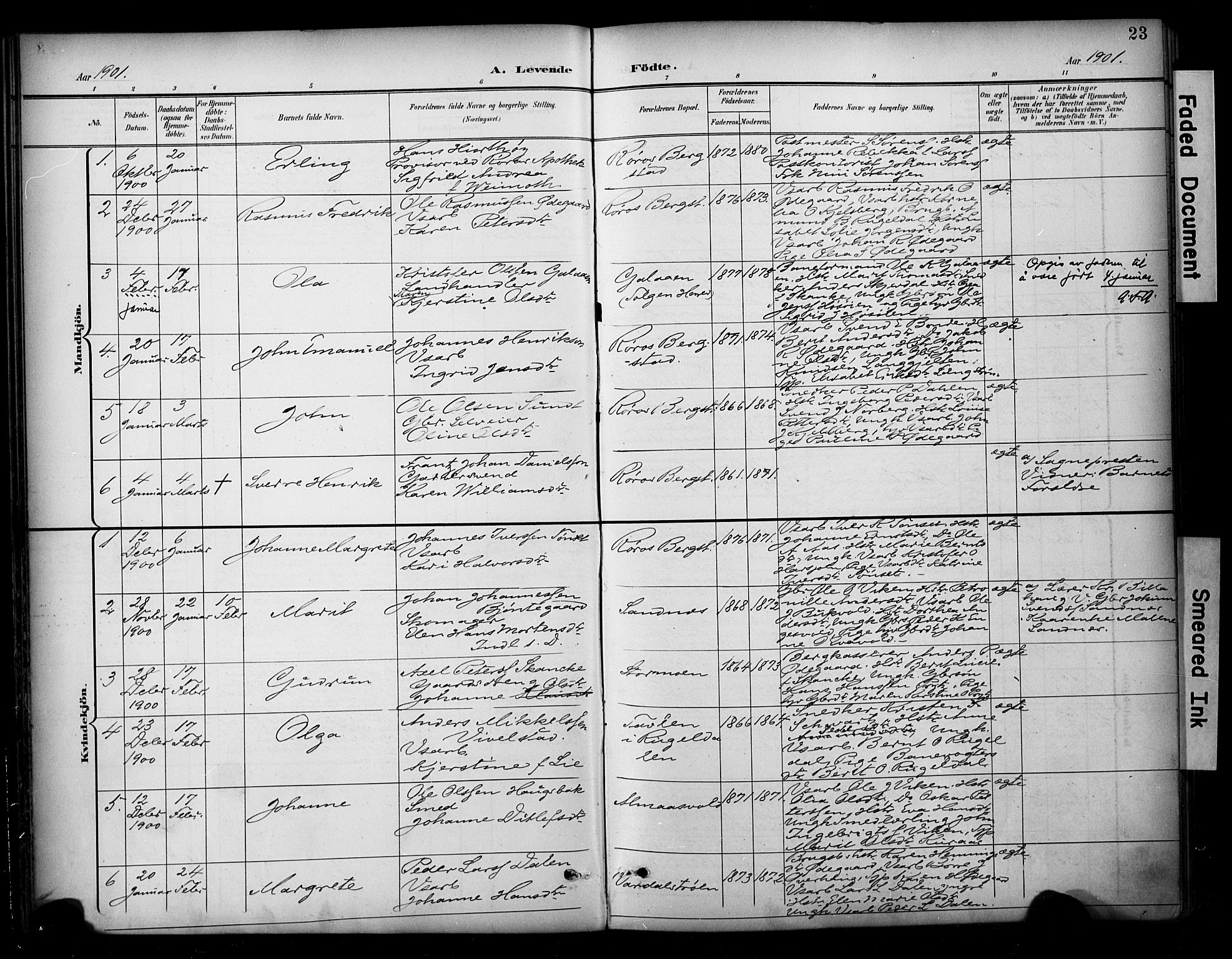 Ministerialprotokoller, klokkerbøker og fødselsregistre - Sør-Trøndelag, AV/SAT-A-1456/681/L0936: Ministerialbok nr. 681A14, 1899-1908, s. 23