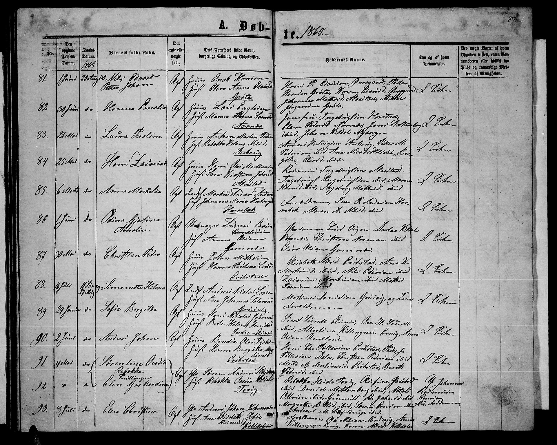 Trondenes sokneprestkontor, AV/SATØ-S-1319/H/Hb/L0008klokker: Klokkerbok nr. 8, 1863-1869, s. 37