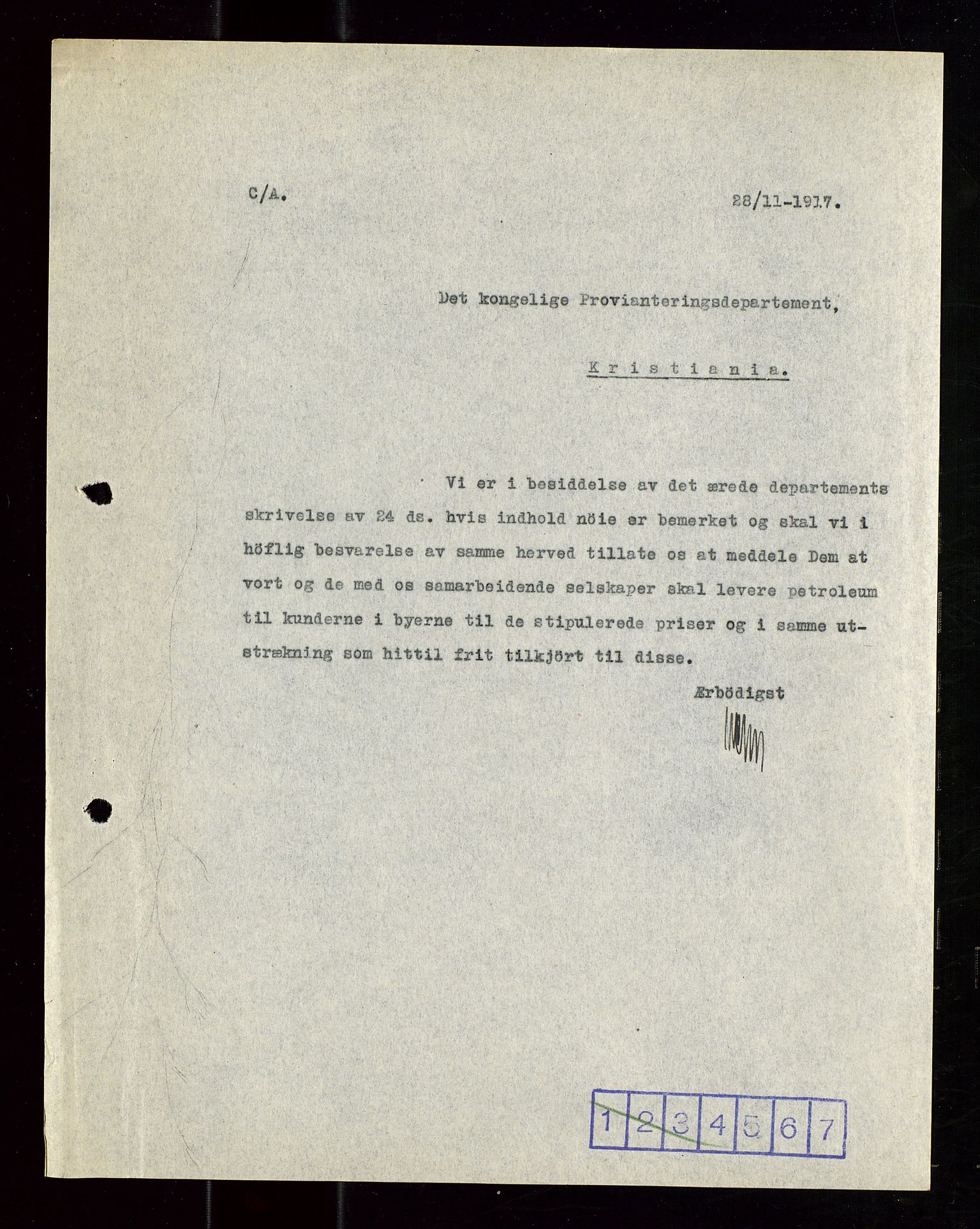 Pa 1521 - A/S Norske Shell, SAST/A-101915/E/Ea/Eaa/L0020: Sjefskorrespondanse, 1917, s. 19