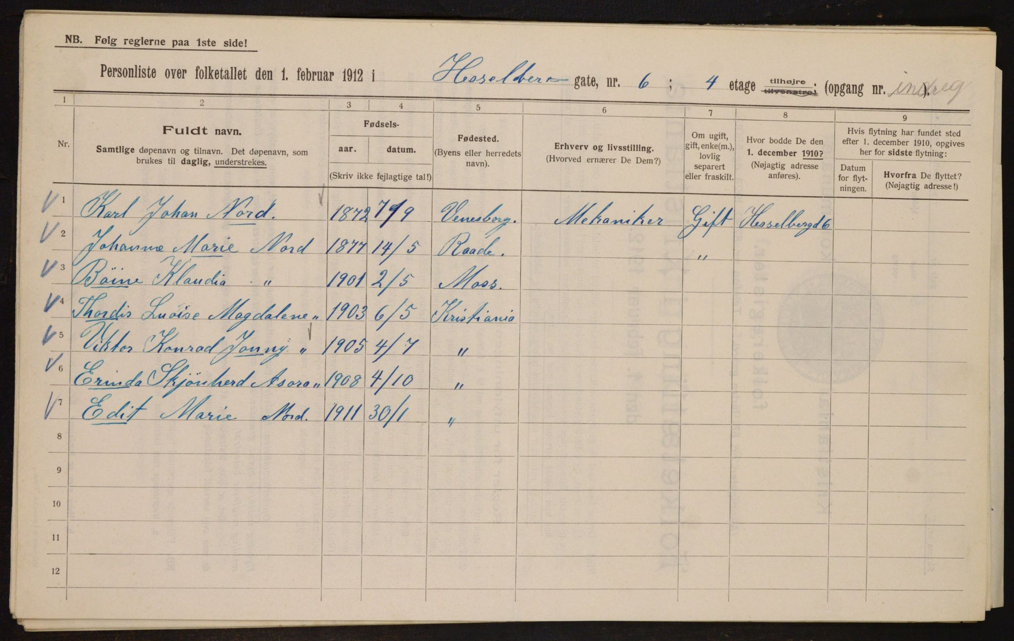 OBA, Kommunal folketelling 1.2.1912 for Kristiania, 1912, s. 40252