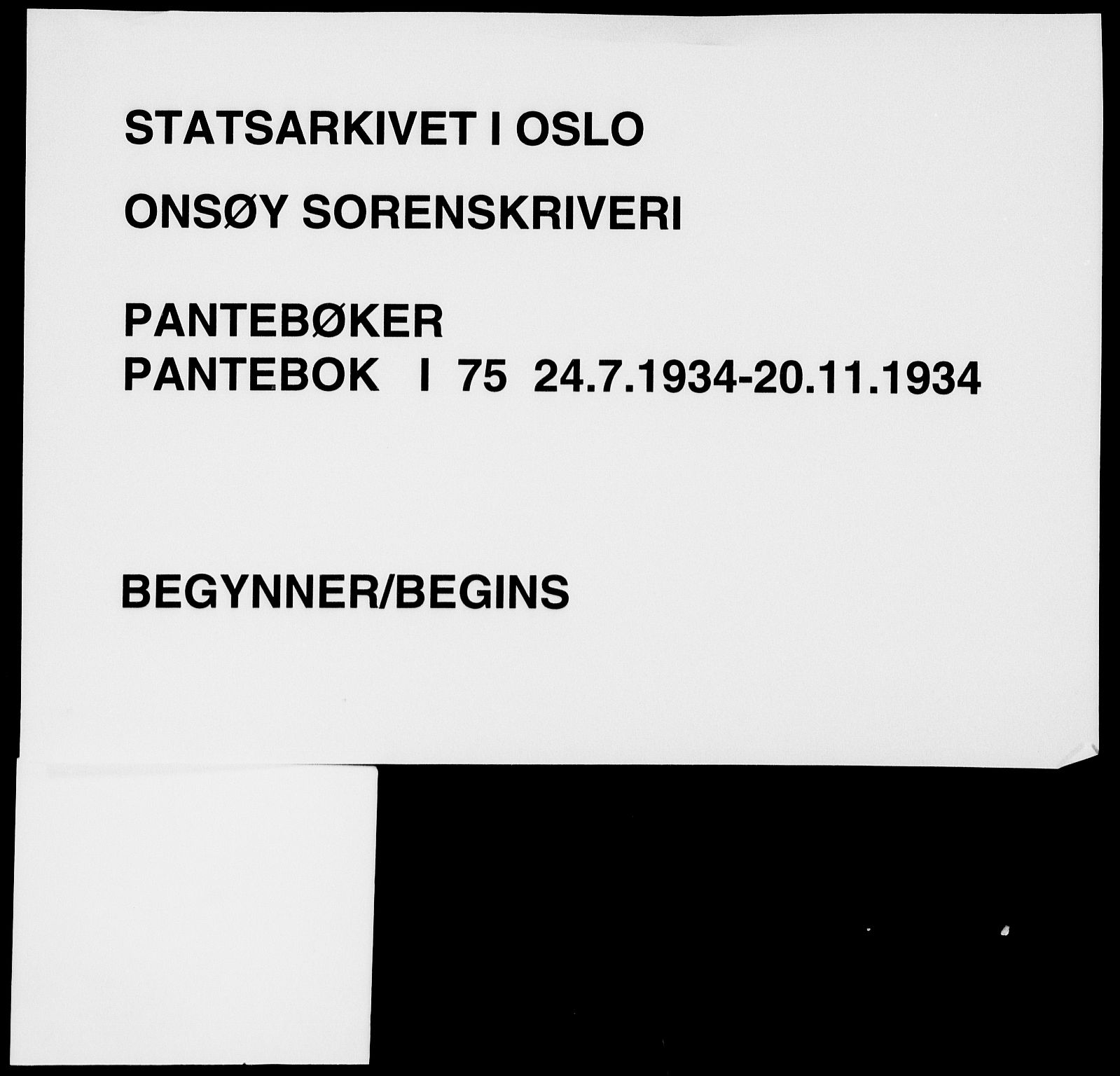 Onsøy sorenskriveri, SAO/A-10474/G/Ga/Gaa/L0075: Pantebok nr. I 75, 1934-1934