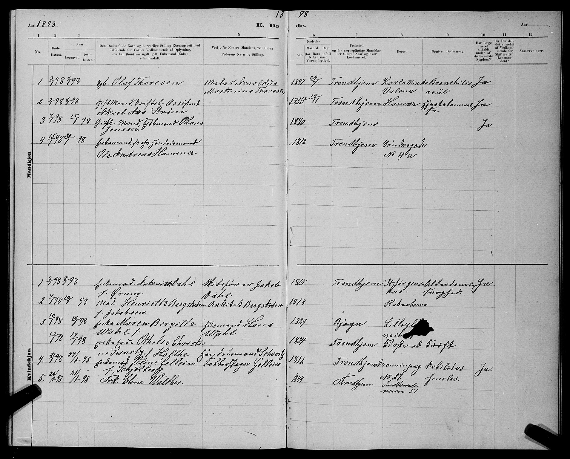 Ministerialprotokoller, klokkerbøker og fødselsregistre - Sør-Trøndelag, AV/SAT-A-1456/601/L0093: Klokkerbok nr. 601C11, 1882-1898