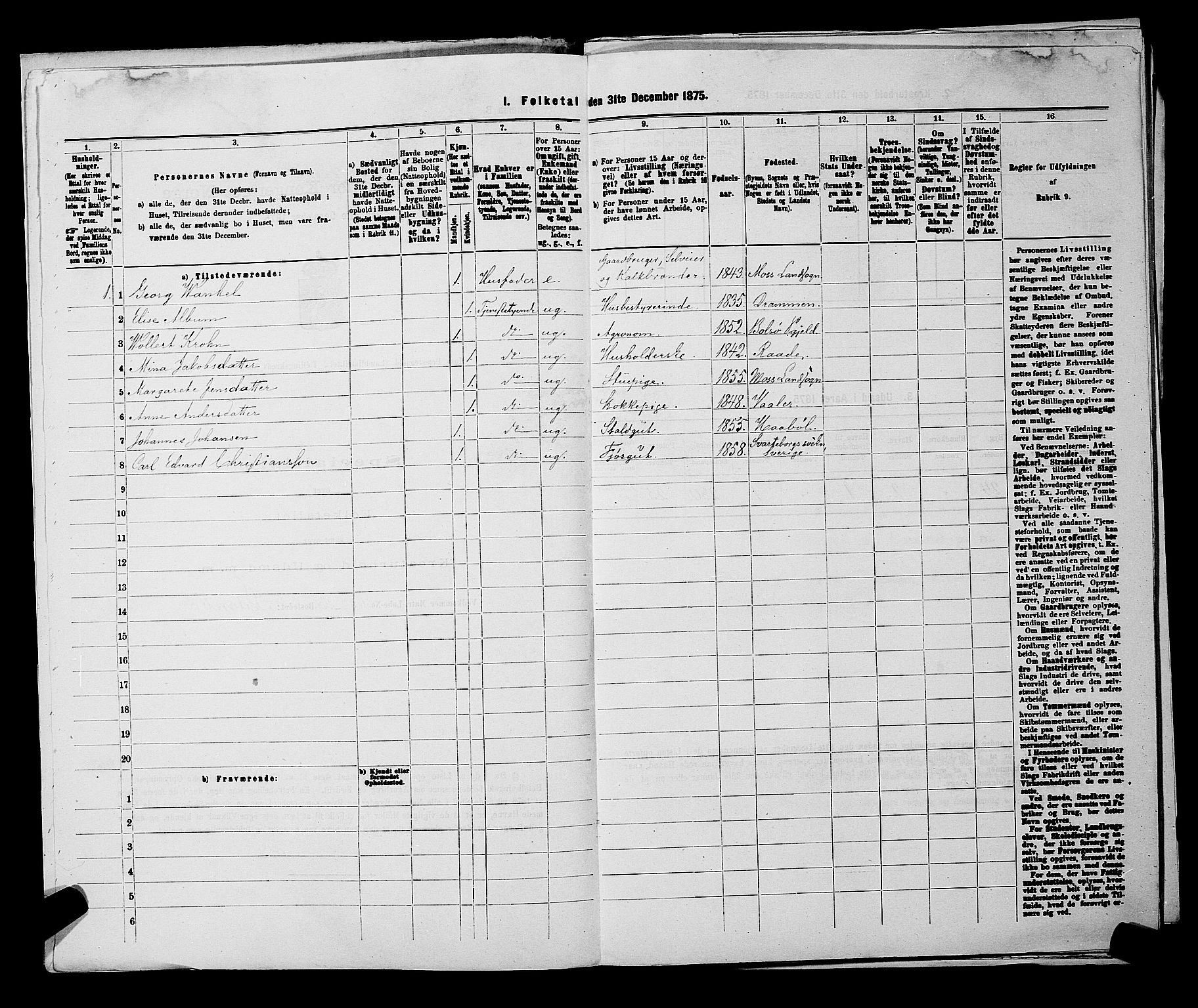 RA, Folketelling 1875 for 0194L Moss prestegjeld, Moss landsokn, 1875, s. 275