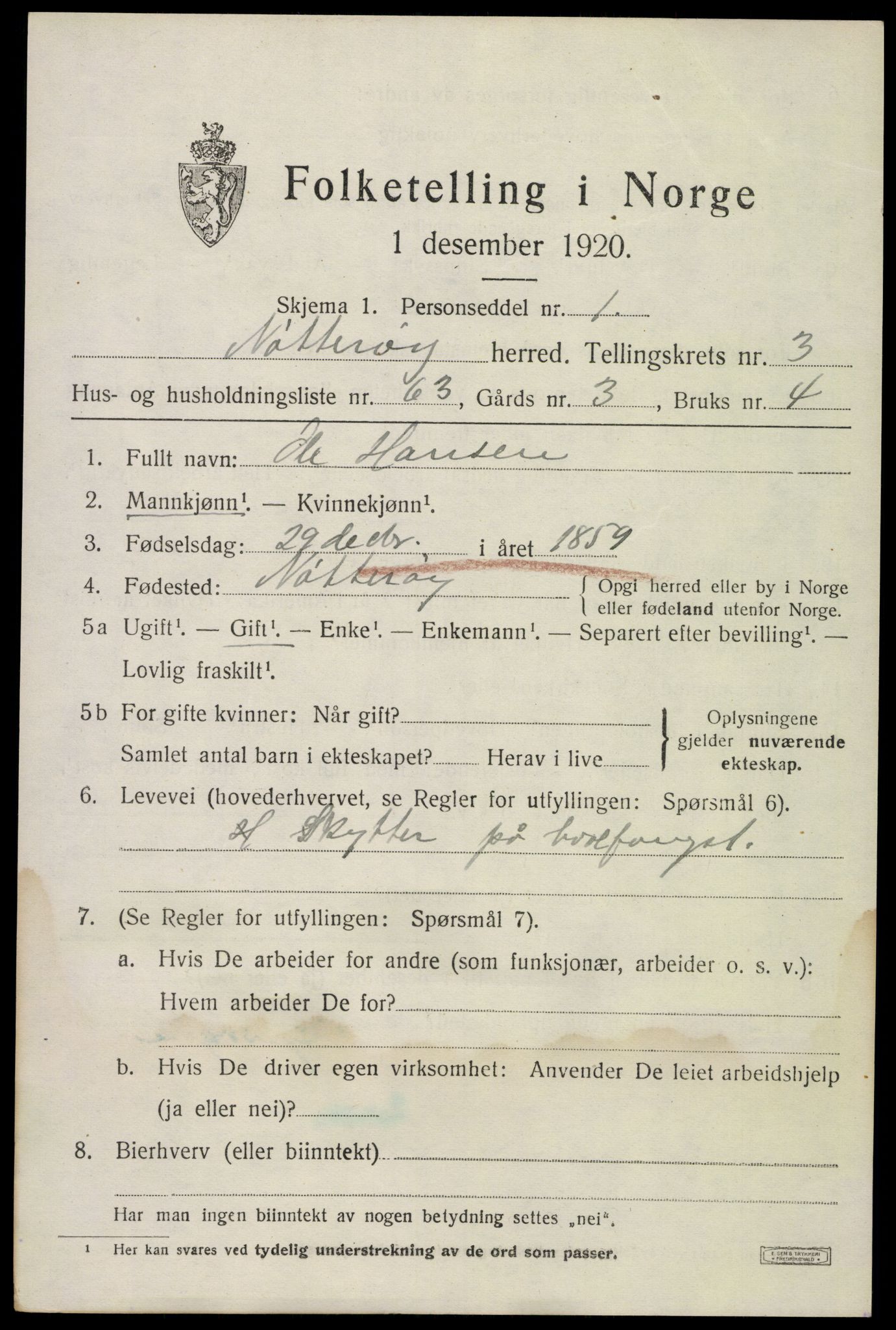 SAKO, Folketelling 1920 for 0722 Nøtterøy herred, 1920, s. 6215