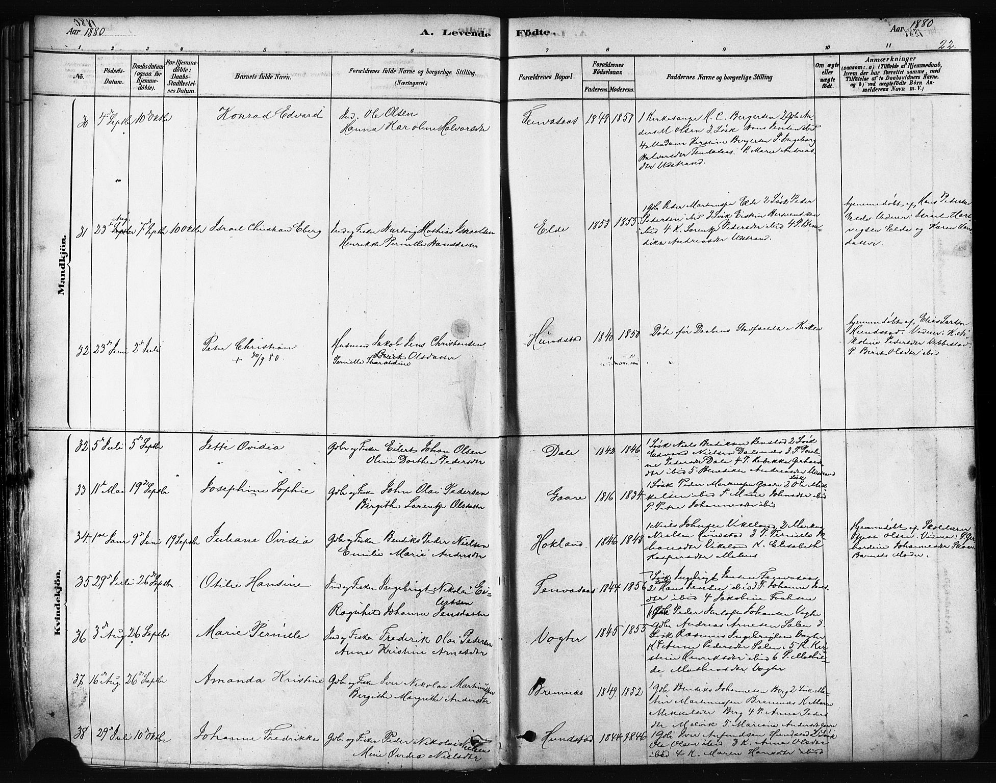 Kvæfjord sokneprestkontor, AV/SATØ-S-1323/G/Ga/Gaa/L0005kirke: Ministerialbok nr. 5, 1878-1894, s. 22