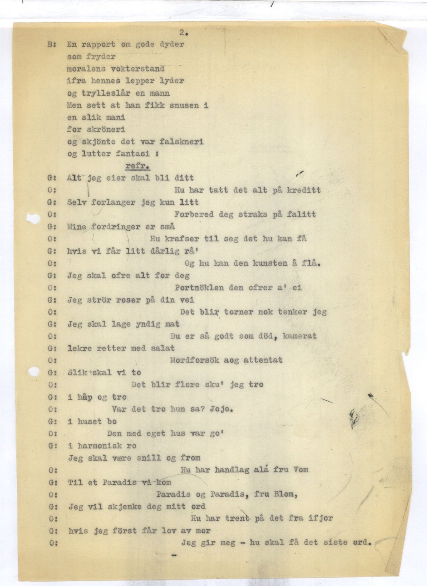 Otto Nielsen, TRKO/PA-1176/F/L0001/0021: Egne viser A-J / Bare lögn, 1953