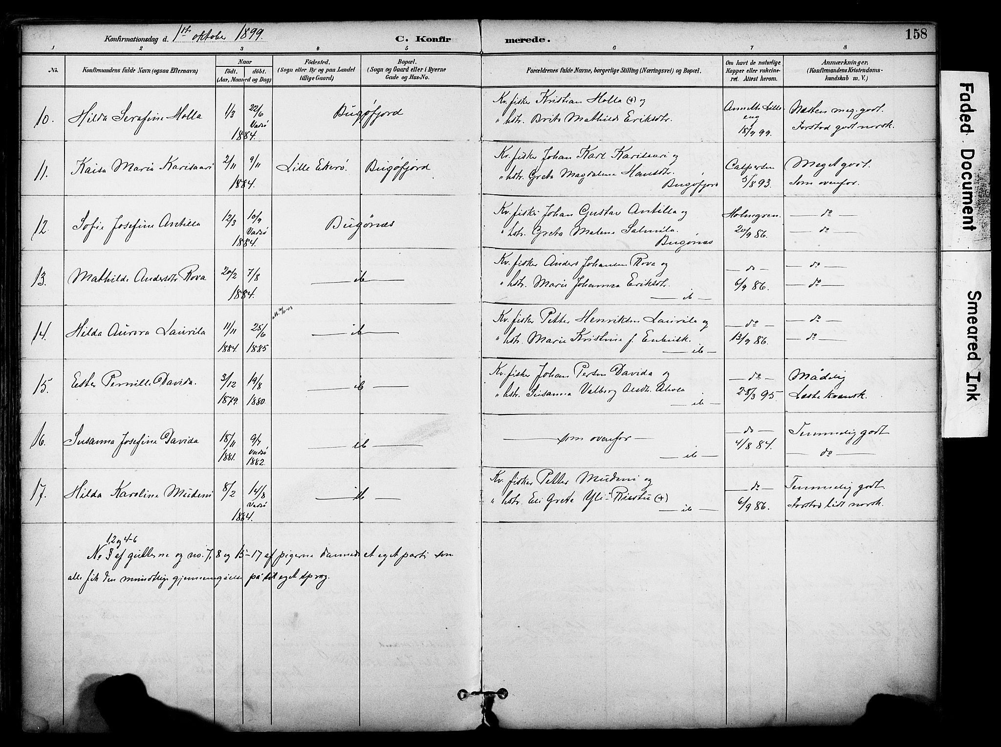 Sør-Varanger sokneprestkontor, AV/SATØ-S-1331/H/Ha/L0004kirke: Ministerialbok nr. 4, 1891-1908, s. 158