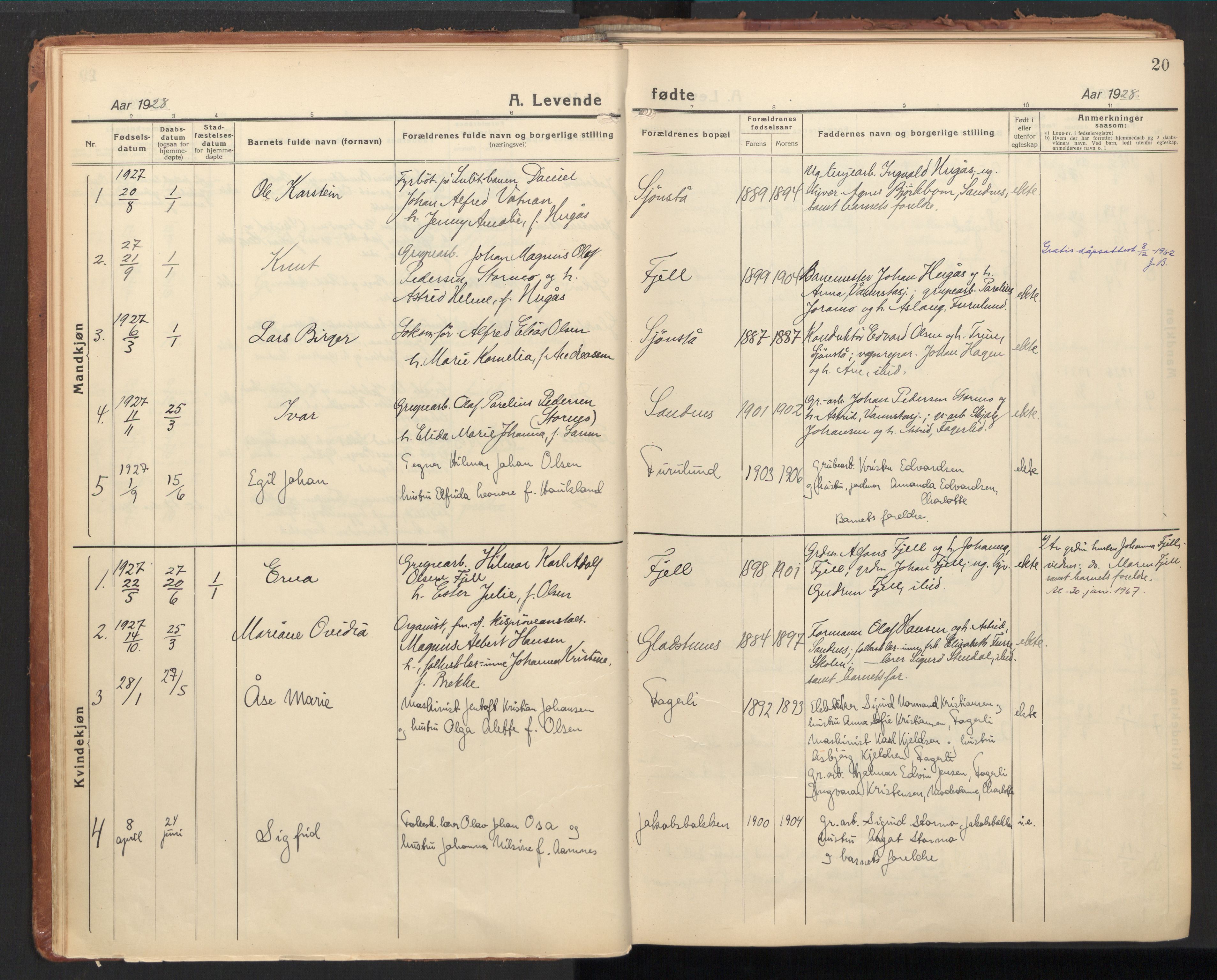 Ministerialprotokoller, klokkerbøker og fødselsregistre - Nordland, AV/SAT-A-1459/850/L0716: Residerende kapellans bok nr. 850B06, 1924-1938, s. 20