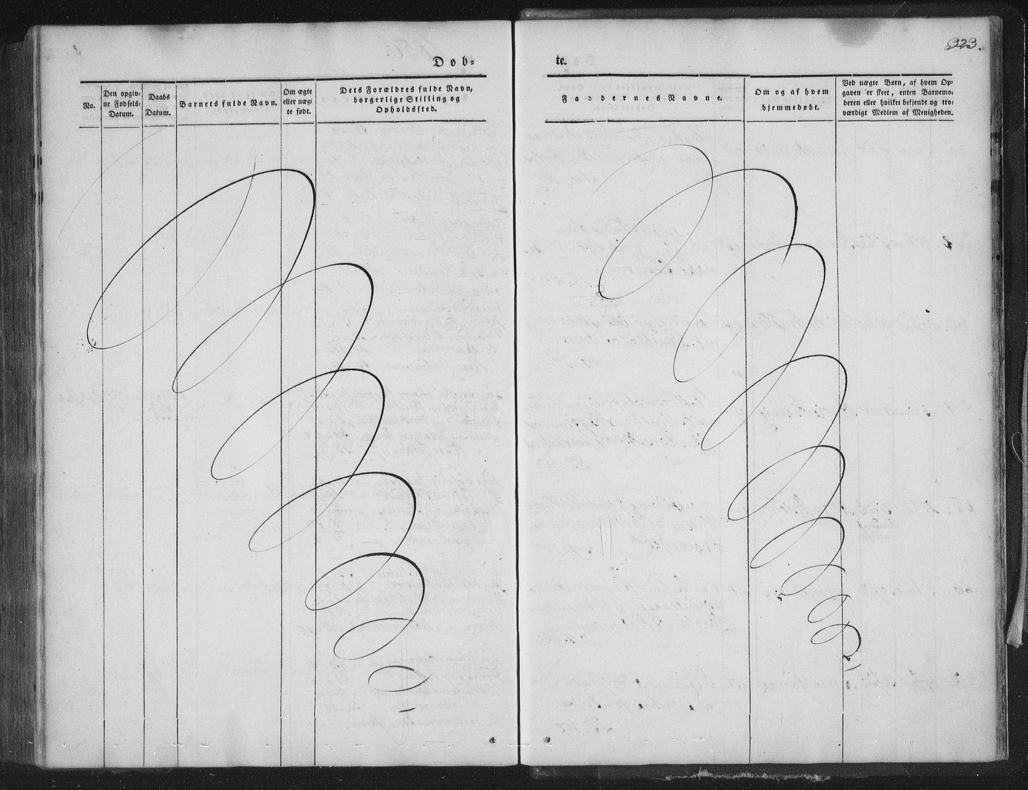 Korskirken sokneprestembete, AV/SAB-A-76101/H/Haa/L0016: Ministerialbok nr. B 2, 1841-1851, s. 323