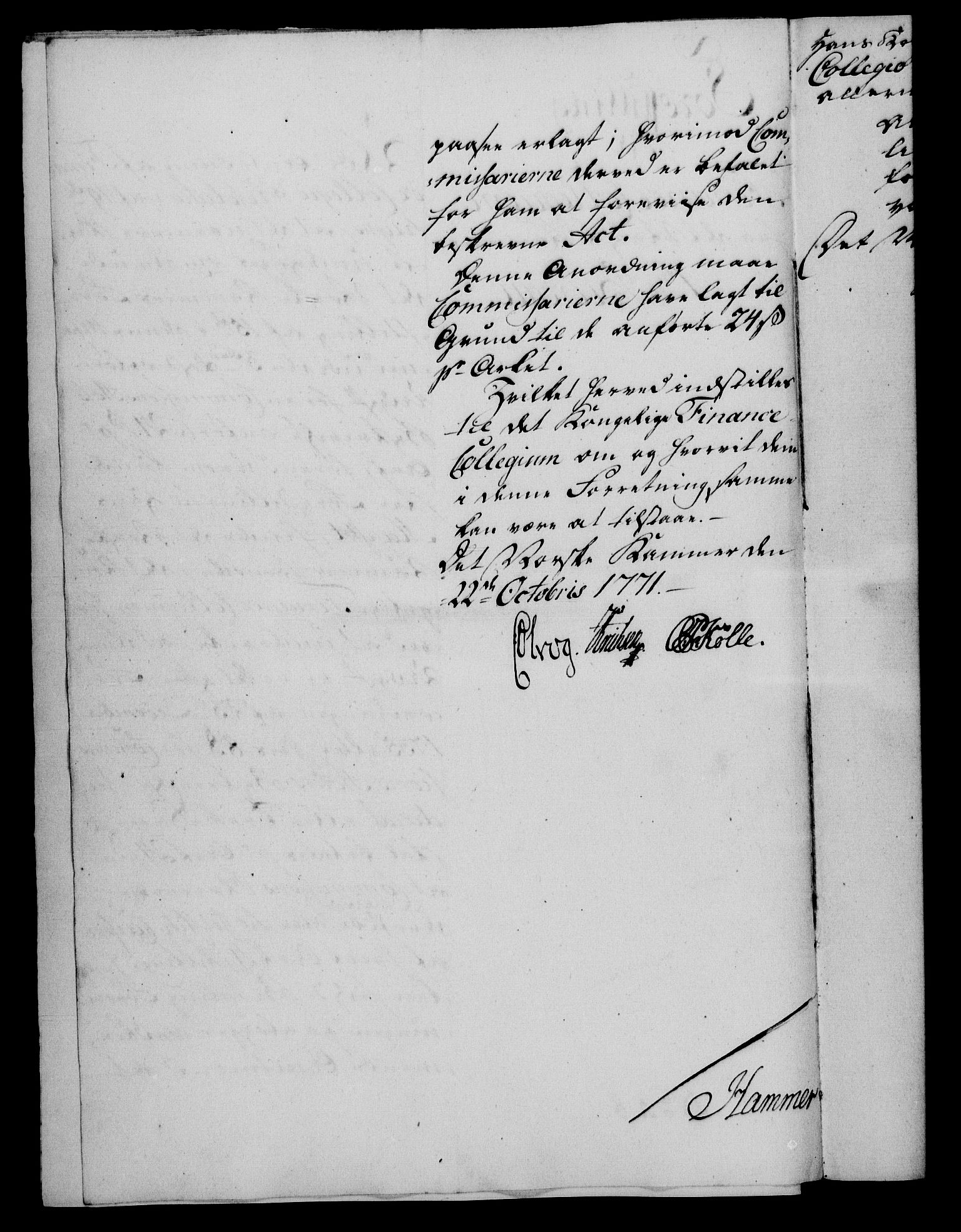 Rentekammeret, Kammerkanselliet, AV/RA-EA-3111/G/Gf/Gfa/L0054: Norsk relasjons- og resolusjonsprotokoll (merket RK 52.54), 1771-1772, s. 168