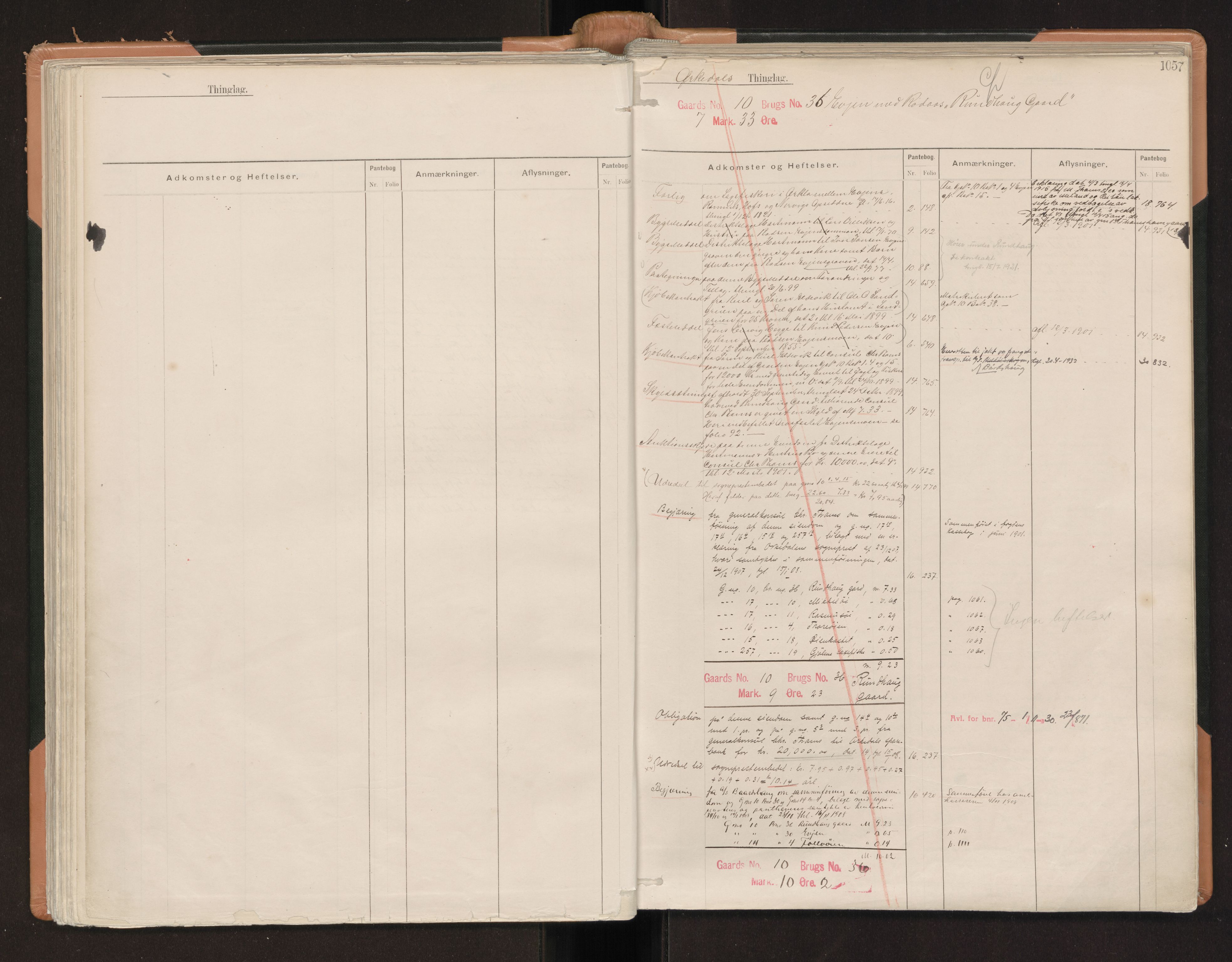 Orkdal sorenskriveri, AV/SAT-A-4169/1/2/2A/2Aa/L0011: Panteregister nr. 11, s. 1057