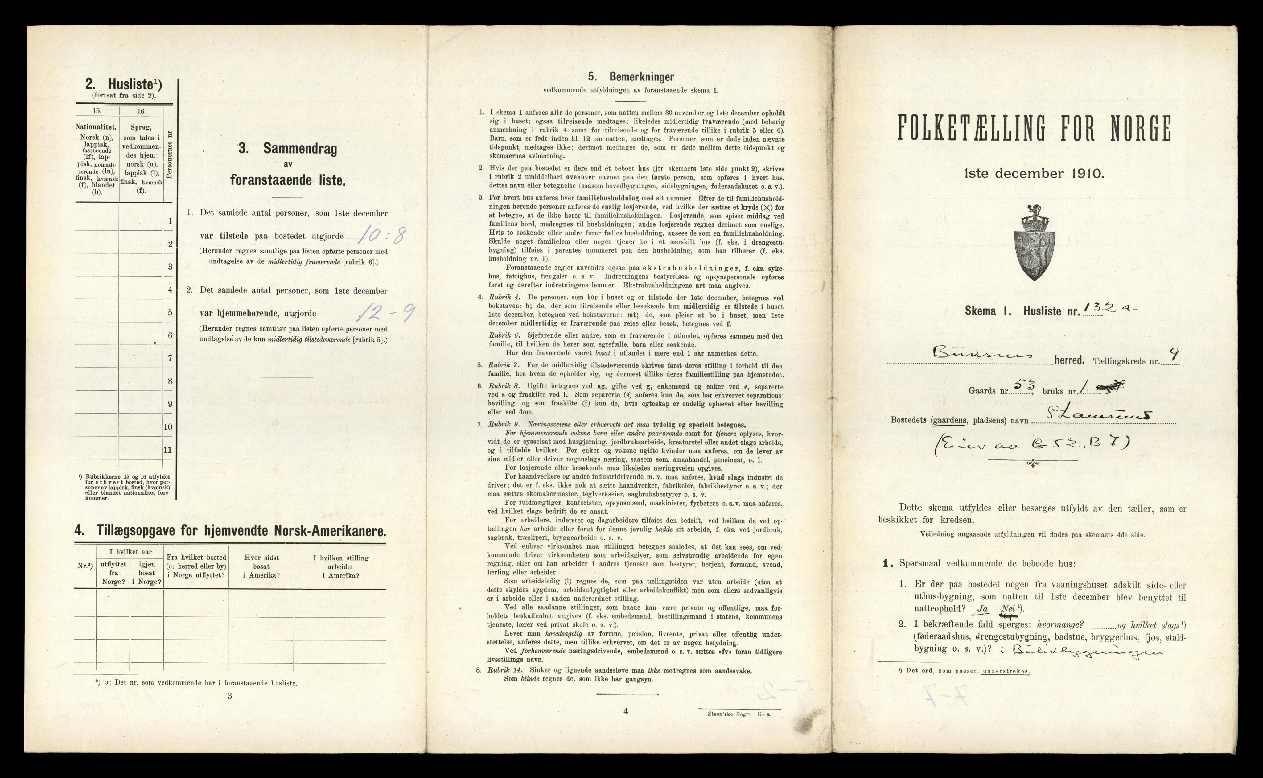 RA, Folketelling 1910 for 1860 Buksnes herred, 1910, s. 1582