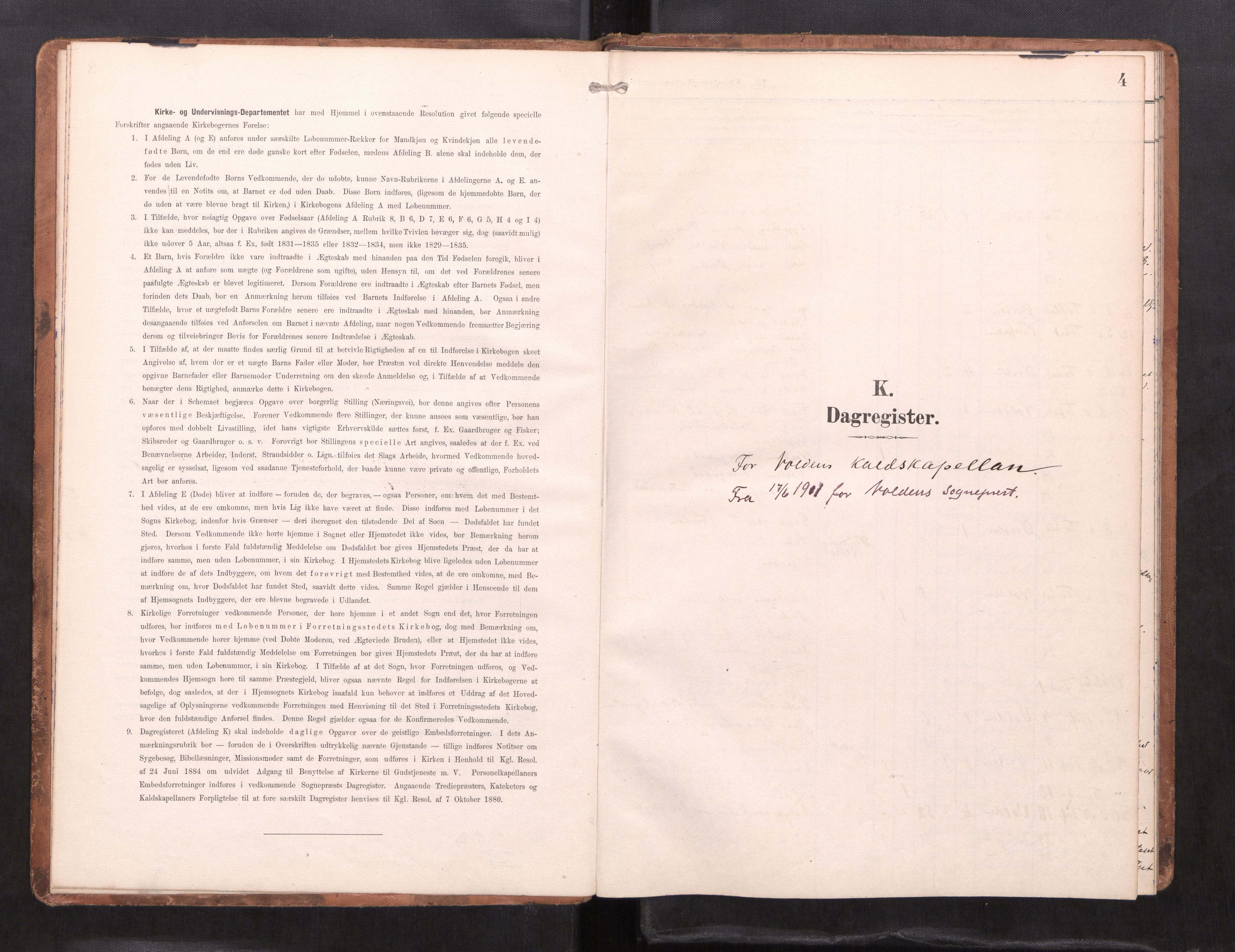 Ministerialprotokoller, klokkerbøker og fødselsregistre - Møre og Romsdal, AV/SAT-A-1454/511/L0146: Dagsregister nr. 511---, 1896-1919, s. 4