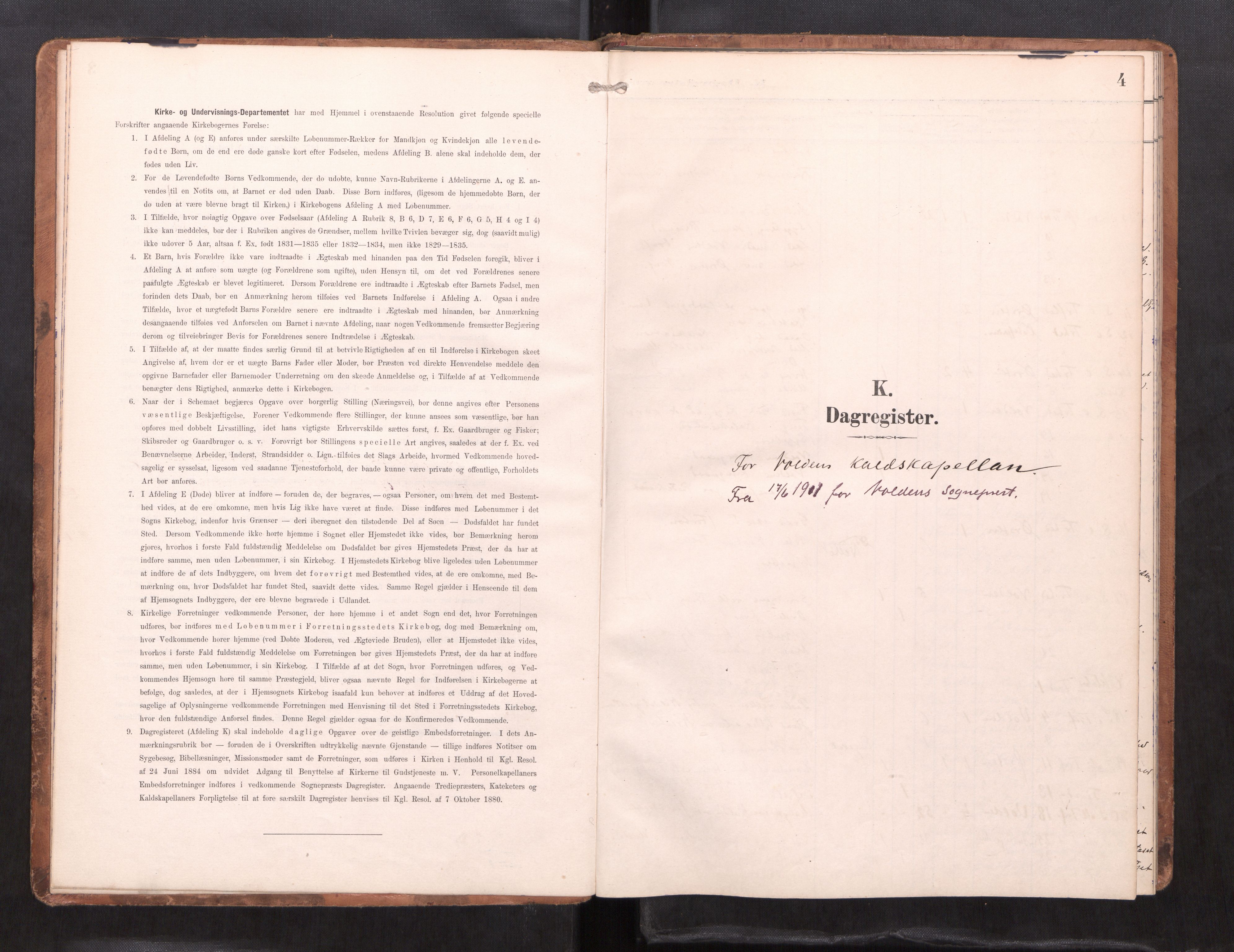 Ministerialprotokoller, klokkerbøker og fødselsregistre - Møre og Romsdal, SAT/A-1454/511/L0146: Dagregister nr. 511---, 1896-1919, s. 4