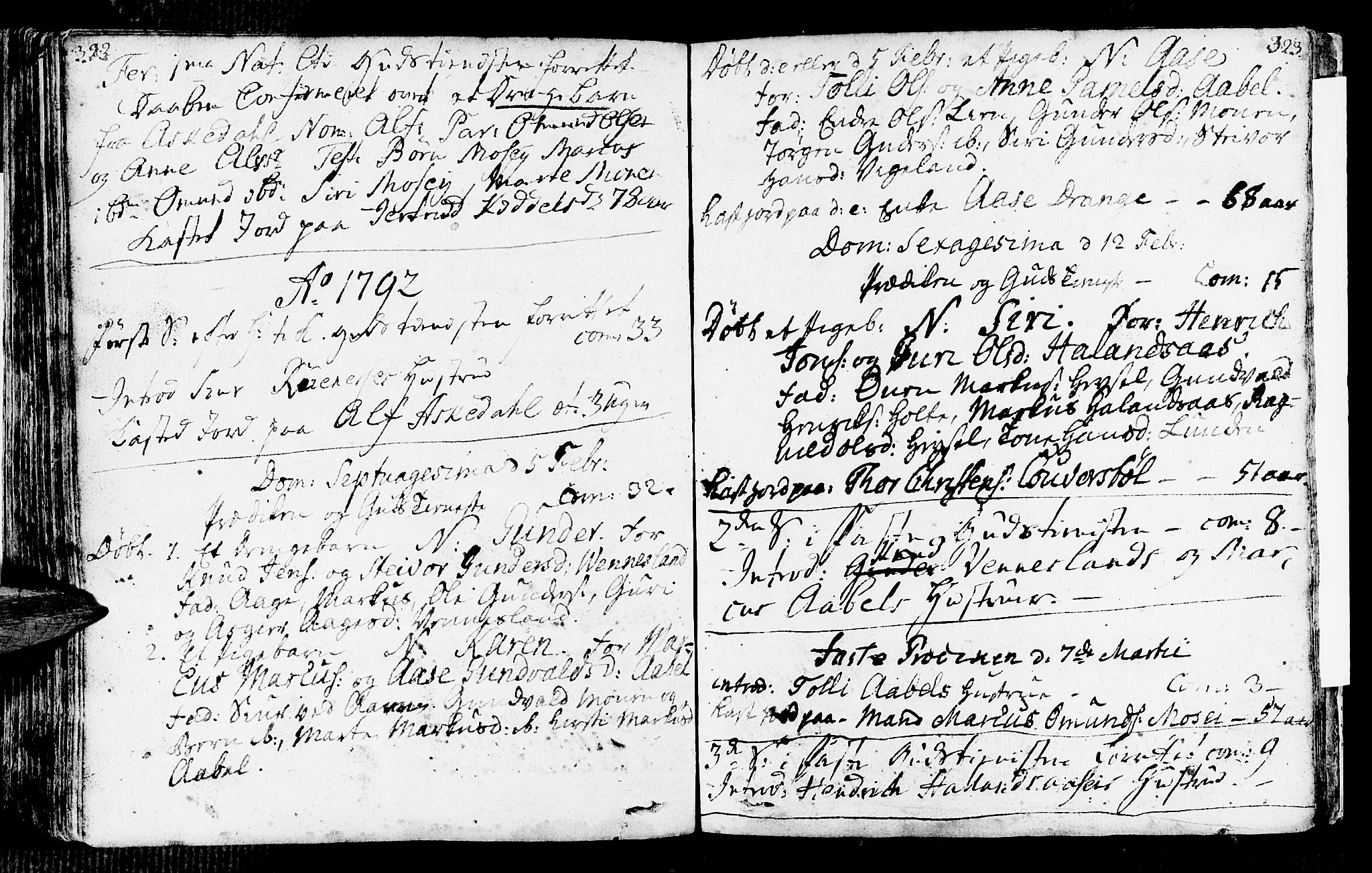 Vennesla sokneprestkontor, AV/SAK-1111-0045/Fa/Fab/L0001: Ministerialbok nr. A 1, 1741-1794, s. 322-323